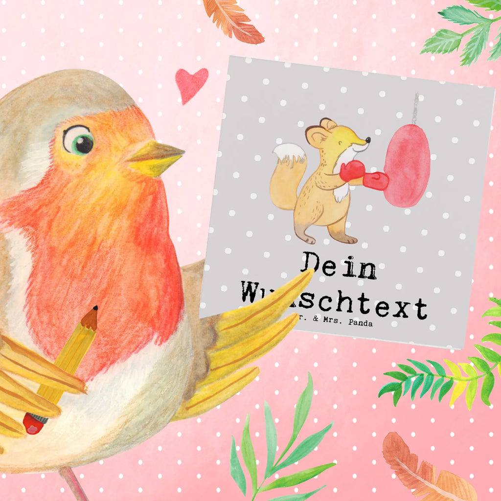 Personalized Deluxe Card Fox boxing Personalisierte Hochzeitskarte, Personalisierte Grußkarte, Grußkarte mit persönlichen Nachrichten, Grußkarte mit Namen, Personalisiertere Klappkarte, Personalisierte Geburtstagskarte, Grußkarte selbst gestalten, Personalisierte Karte, Grußkarte selber drucken, Personalisierte Einladungskarte, Grußkarten personalisiert, Personalisierte Glückwunschkarte, Grußkarte als Geldgeschenk, Geschenk, Sport, Sportart, Hobby, Schenken, Danke, Dankeschön, Auszeichnung, Gewinn, Sportler, Boxkampf, Boxtraining, Boxen