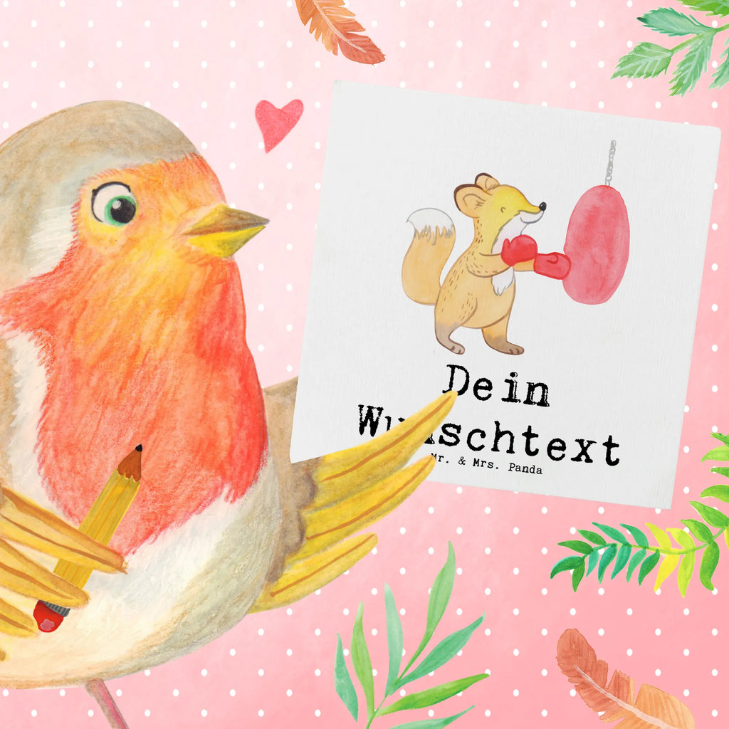 Personalized Deluxe Card Fox boxing Personalisierte Hochzeitskarte, Personalisierte Grußkarte, Grußkarte mit persönlichen Nachrichten, Grußkarte mit Namen, Personalisiertere Klappkarte, Personalisierte Geburtstagskarte, Grußkarte selbst gestalten, Personalisierte Karte, Grußkarte selber drucken, Personalisierte Einladungskarte, Grußkarten personalisiert, Personalisierte Glückwunschkarte, Grußkarte als Geldgeschenk, Geschenk, Sport, Sportart, Hobby, Schenken, Danke, Dankeschön, Auszeichnung, Gewinn, Sportler, Boxkampf, Boxtraining, Boxen
