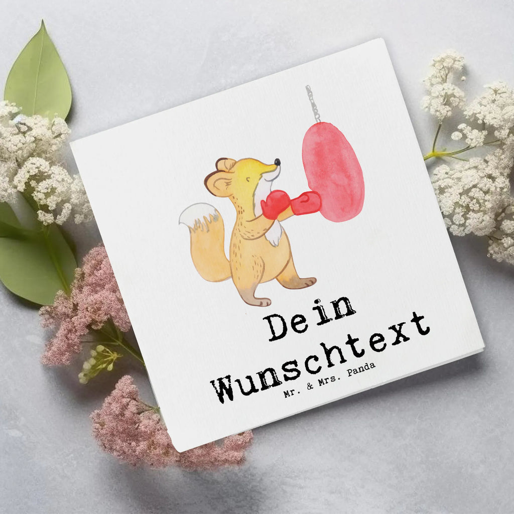 Personalized Deluxe Card Fox boxing Personalisierte Hochzeitskarte, Personalisierte Grußkarte, Grußkarte mit persönlichen Nachrichten, Grußkarte mit Namen, Personalisiertere Klappkarte, Personalisierte Geburtstagskarte, Grußkarte selbst gestalten, Personalisierte Karte, Grußkarte selber drucken, Personalisierte Einladungskarte, Grußkarten personalisiert, Personalisierte Glückwunschkarte, Grußkarte als Geldgeschenk, Geschenk, Sport, Sportart, Hobby, Schenken, Danke, Dankeschön, Auszeichnung, Gewinn, Sportler, Boxkampf, Boxtraining, Boxen