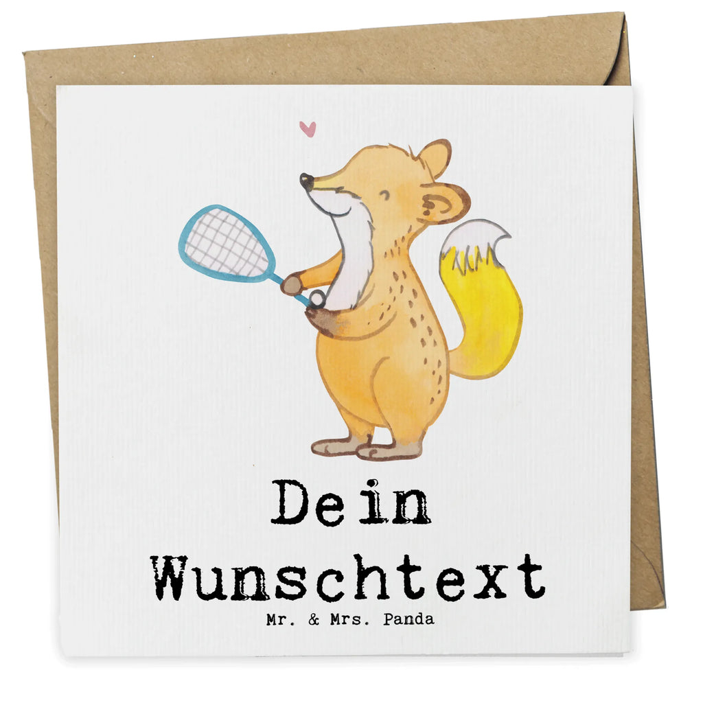 Personalisierte Deluxe Karte Fuchs Squash spielen Grußkarte selbst gestalten, Grußkarte selber drucken, Personalisiertere Klappkarte, Personalisierte Glückwunschkarte, Personalisierte Hochzeitskarte, Grußkarte als Geldgeschenk, Personalisierte Karte, Grußkarte mit Namen, Personalisierte Grußkarte, Personalisierte Einladungskarte, Grußkarten personalisiert, Grußkarte mit persönlichen Nachrichten, Personalisierte Geburtstagskarte, Geschenk, Sport, Sportart, Hobby, Schenken, Danke, Dankeschön, Auszeichnung, Gewinn, Sportler, Squash spielen, Ballsport, Squashhalle