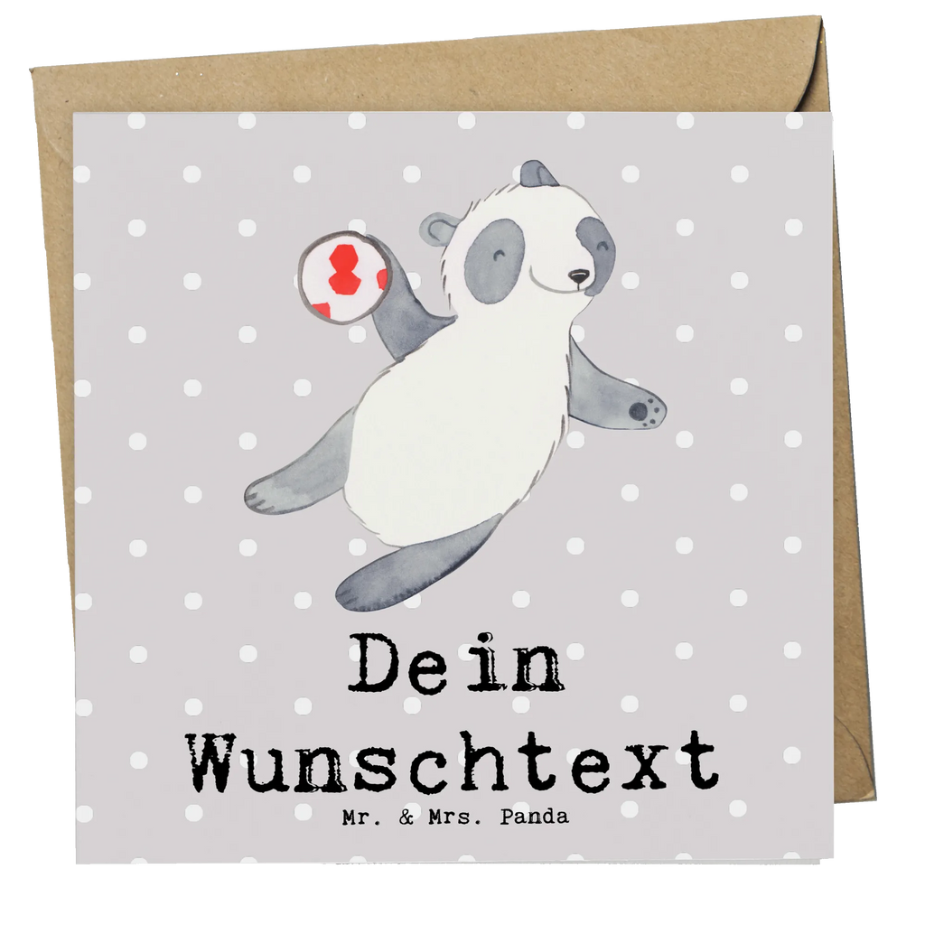 Personalized Deluxe Card panda playing handball Grußkarte als Geldgeschenk, Grußkarten personalisiert, Grußkarte mit Namen, Personalisiertere Klappkarte, Personalisierte Grußkarte, Grußkarte selber drucken, Personalisierte Einladungskarte, Personalisierte Glückwunschkarte, Personalisierte Geburtstagskarte, Personalisierte Hochzeitskarte, Grußkarte mit persönlichen Nachrichten, Personalisierte Karte, Grußkarte selbst gestalten, Geschenk, Sport, Sportart, Hobby, Schenken, Danke, Dankeschön, Auszeichnung, Gewinn, Sportler, Handball spielen, Handball Turnier, Handball Verein, Handball Club