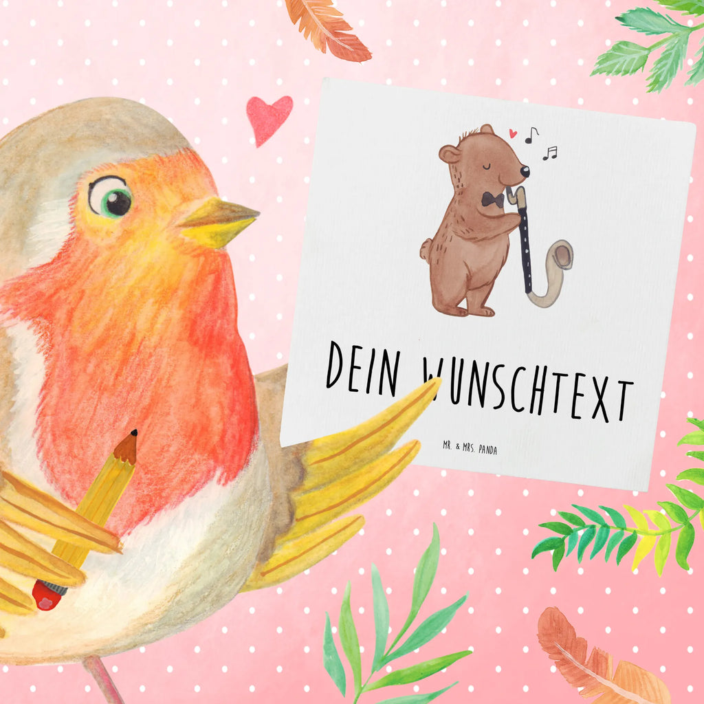 Personalized Deluxe Card Bear basset horn Personalisierte Einladungskarte, Grußkarte mit Namen, Grußkarte als Geldgeschenk, Personalisierte Hochzeitskarte, Personalisierte Grußkarte, Personalisierte Karte, Personalisiertere Klappkarte, Personalisierte Glückwunschkarte, Grußkarten personalisiert, Grußkarte mit persönlichen Nachrichten, Grußkarte selbst gestalten, Personalisierte Geburtstagskarte, Grußkarte selber drucken, Instrumente, Geschenke Musiker, Musikliebhaber, Bär, Bassethorn, Bass, Orchester, Klarinette, Holzblasinstrument
