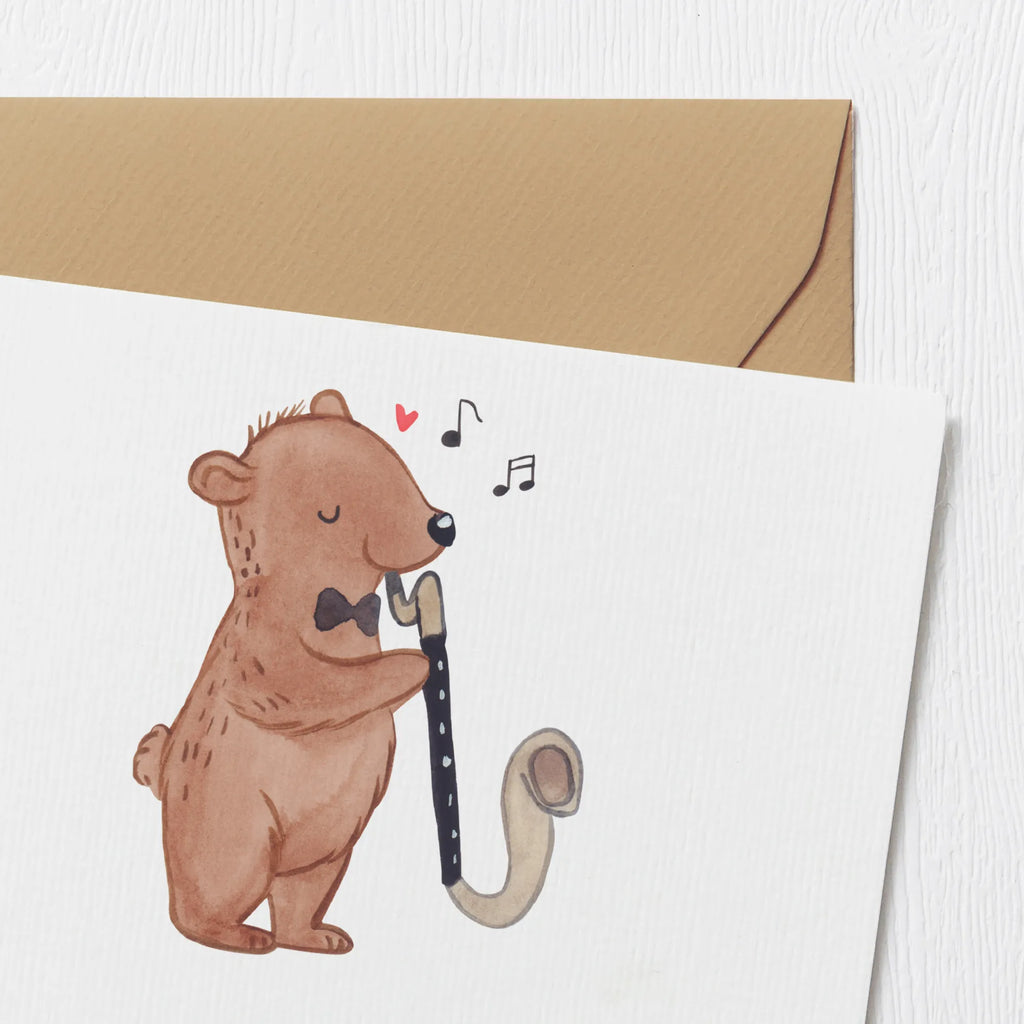 Personalized Deluxe Card Bear basset horn Personalisierte Einladungskarte, Grußkarte mit Namen, Grußkarte als Geldgeschenk, Personalisierte Hochzeitskarte, Personalisierte Grußkarte, Personalisierte Karte, Personalisiertere Klappkarte, Personalisierte Glückwunschkarte, Grußkarten personalisiert, Grußkarte mit persönlichen Nachrichten, Grußkarte selbst gestalten, Personalisierte Geburtstagskarte, Grußkarte selber drucken, Instrumente, Geschenke Musiker, Musikliebhaber, Bär, Bassethorn, Bass, Orchester, Klarinette, Holzblasinstrument