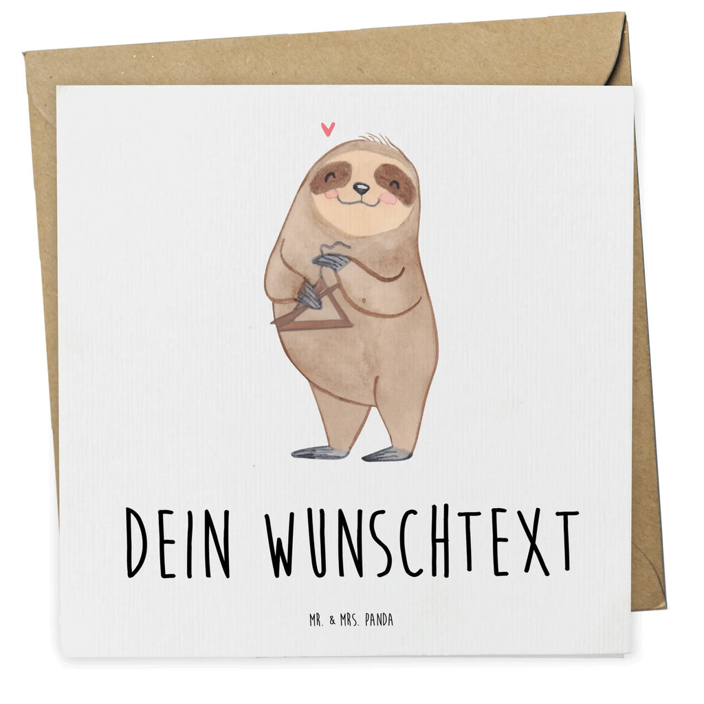 Personalisierte Deluxe Karte Faultier Triangel Grußkarte als Geldgeschenk, Grußkarte mit Namen, Personalisierte Glückwunschkarte, Grußkarte selber drucken, Grußkarten personalisiert, Grußkarte selbst gestalten, Personalisierte Hochzeitskarte, Personalisierte Einladungskarte, Personalisierte Grußkarte, Personalisierte Karte, Personalisierte Geburtstagskarte, Grußkarte mit persönlichen Nachrichten, Personalisiertere Klappkarte, Instrumente, Geschenke Musiker, Musikliebhaber, Rhythmus, Orff-Instrument, Schlaginstrument, Orchester, Faultier