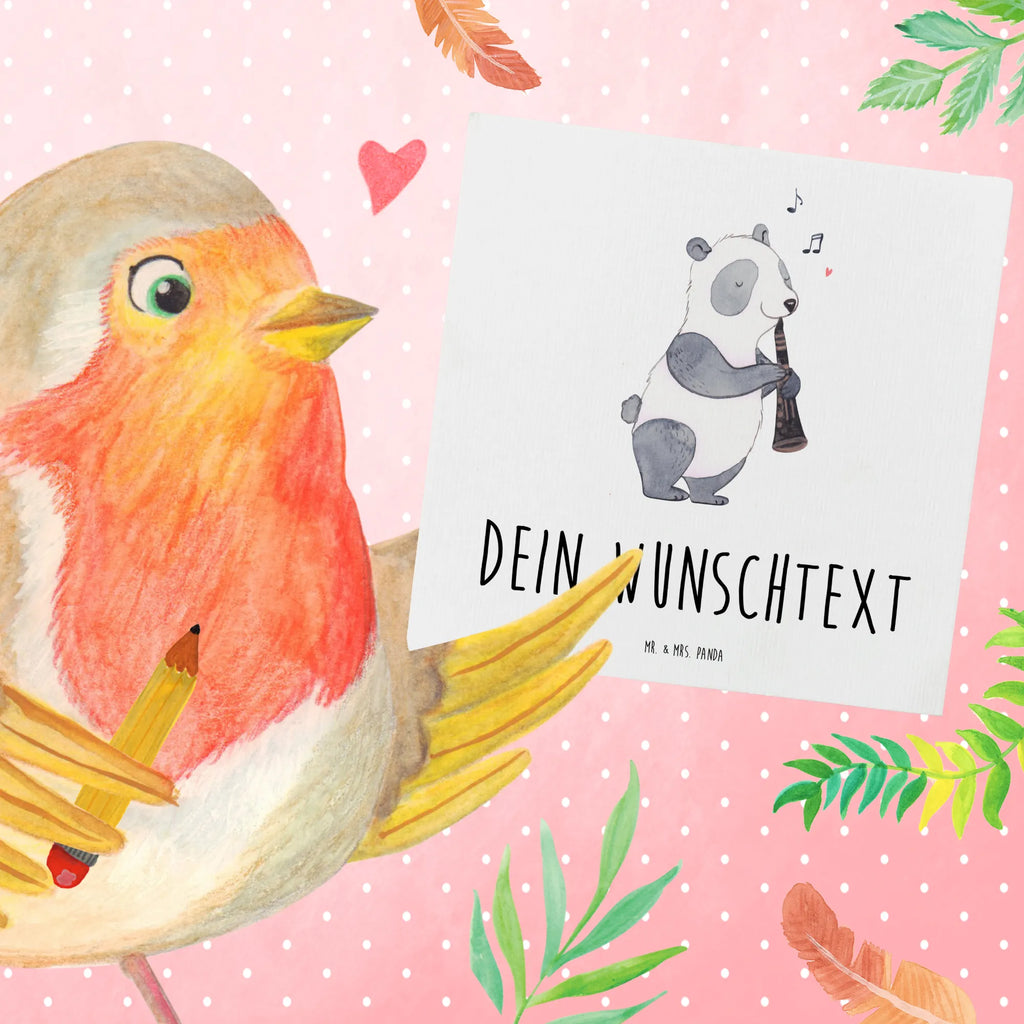 Personalized Deluxe Card Panda clarinet Personalisiertere Klappkarte, Grußkarte selbst gestalten, Grußkarten personalisiert, Grußkarte als Geldgeschenk, Personalisierte Grußkarte, Grußkarte selber drucken, Personalisierte Geburtstagskarte, Personalisierte Glückwunschkarte, Personalisierte Einladungskarte, Grußkarte mit Namen, Personalisierte Hochzeitskarte, Personalisierte Karte, Grußkarte mit persönlichen Nachrichten, Instrumente, Geschenke Musiker, Musikliebhaber, Holzblasinstrument, Panda, Orchester, Klarinette, Ensemble, Klassik