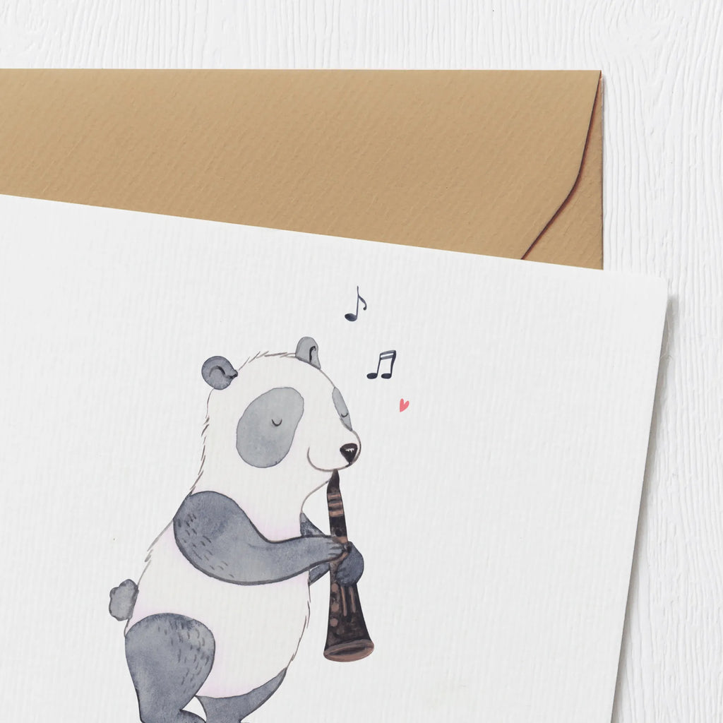 Personalized Deluxe Card Panda clarinet Personalisiertere Klappkarte, Grußkarte selbst gestalten, Grußkarten personalisiert, Grußkarte als Geldgeschenk, Personalisierte Grußkarte, Grußkarte selber drucken, Personalisierte Geburtstagskarte, Personalisierte Glückwunschkarte, Personalisierte Einladungskarte, Grußkarte mit Namen, Personalisierte Hochzeitskarte, Personalisierte Karte, Grußkarte mit persönlichen Nachrichten, Instrumente, Geschenke Musiker, Musikliebhaber, Holzblasinstrument, Panda, Orchester, Klarinette, Ensemble, Klassik