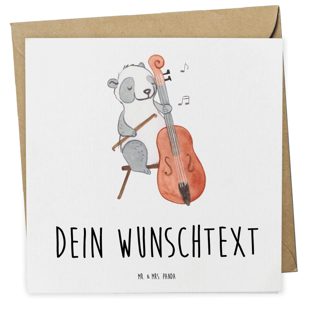 Personalized Deluxe Card Panda Double bass Personalisiertere Klappkarte, Grußkarte mit Namen, Grußkarte selbst gestalten, Grußkarte als Geldgeschenk, Grußkarte mit persönlichen Nachrichten, Personalisierte Glückwunschkarte, Personalisierte Hochzeitskarte, Grußkarte selber drucken, Personalisierte Grußkarte, Personalisierte Geburtstagskarte, Personalisierte Einladungskarte, Personalisierte Karte, Grußkarten personalisiert, Instrumente, Geschenke Musiker, Musikliebhaber, Orchester, Kontrabass, Bassinstrument, Streicher, Panda, Ensemble, Klassik