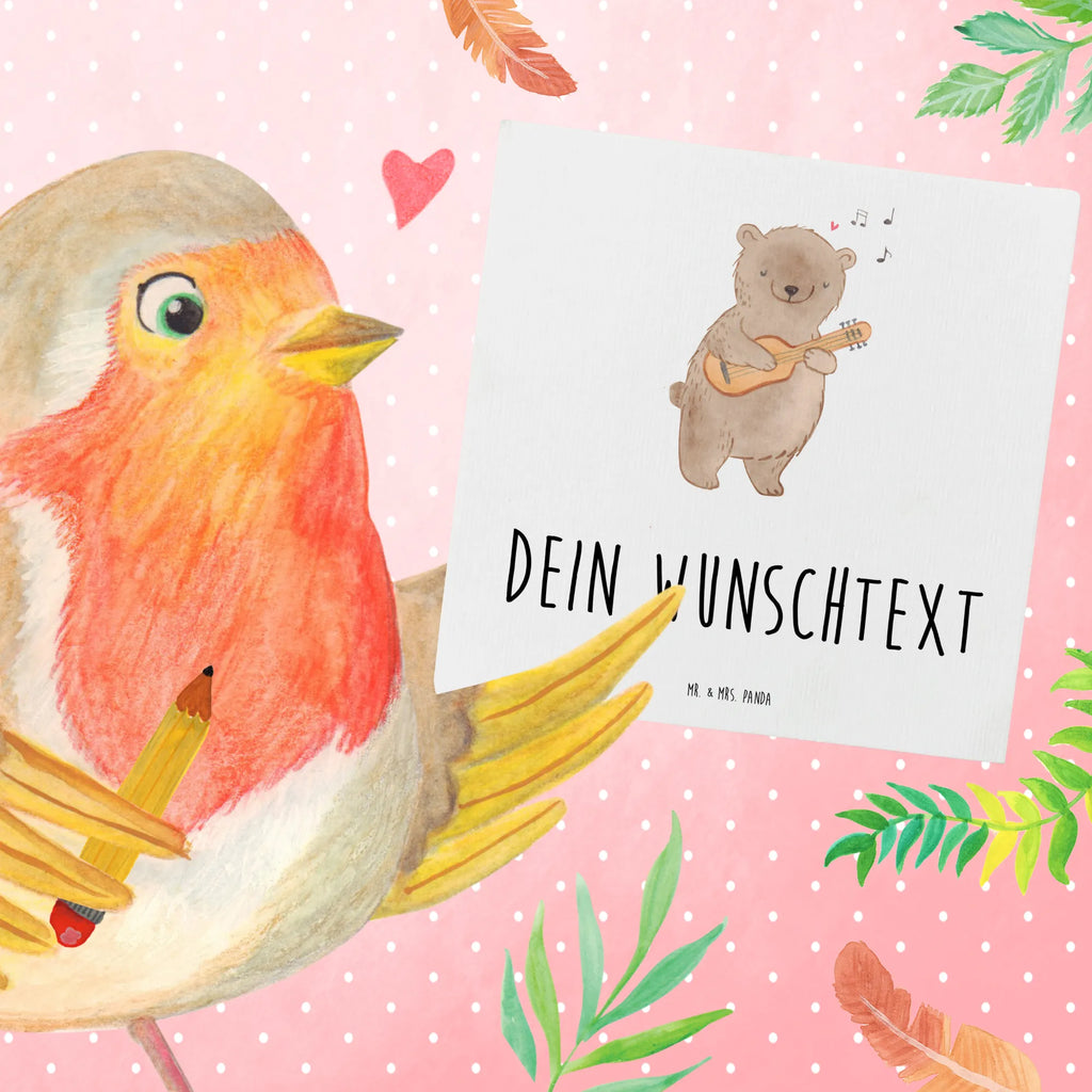 Personalized Deluxe Card Bear Guitar Personalisiertere Klappkarte, Grußkarte selbst gestalten, Personalisierte Einladungskarte, Personalisierte Geburtstagskarte, Grußkarten personalisiert, Grußkarte als Geldgeschenk, Personalisierte Grußkarte, Grußkarte mit Namen, Personalisierte Karte, Grußkarte selber drucken, Grußkarte mit persönlichen Nachrichten, Personalisierte Glückwunschkarte, Personalisierte Hochzeitskarte, Instrumente, Geschenke Musiker, Musikliebhaber, Lagerfeuer, Bär, Gesang, Ensemble, Gitarre, Akustik