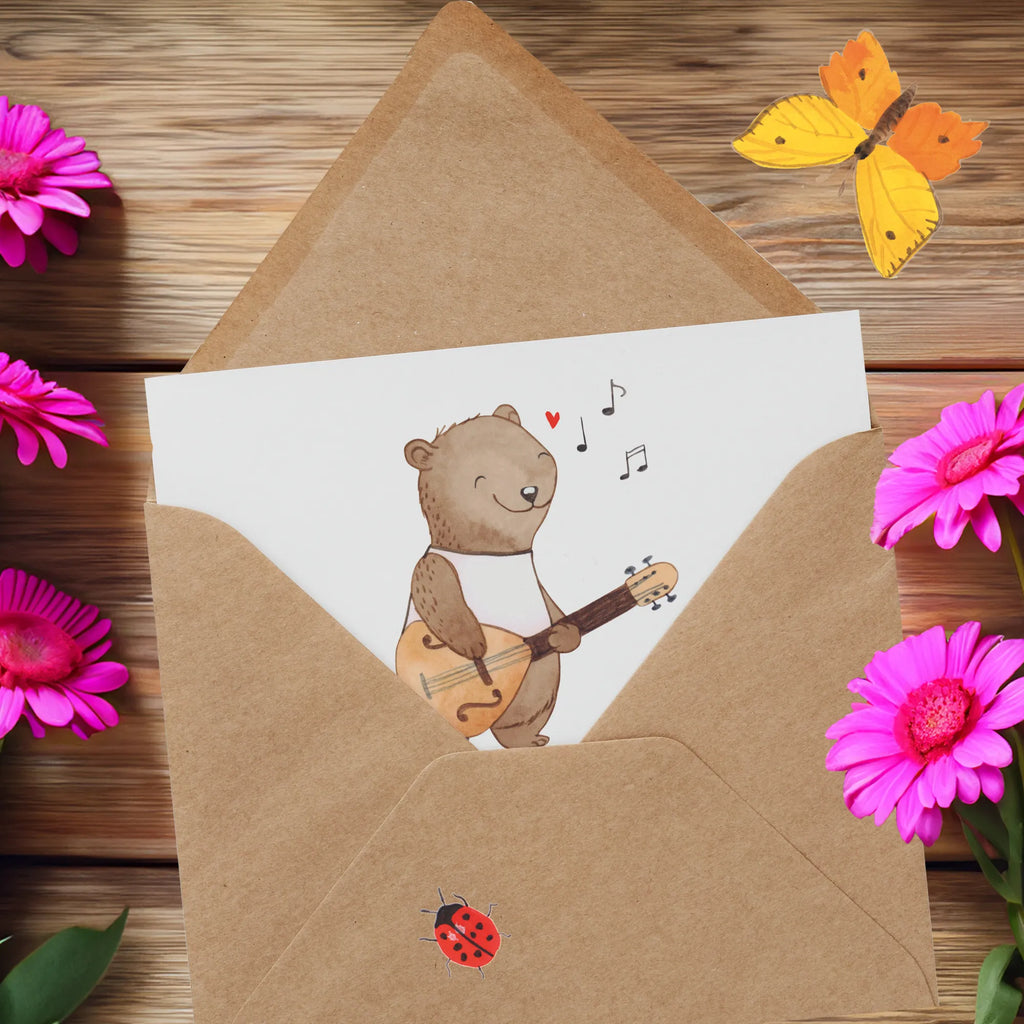 Personalisierte Deluxe Karte Bär Mandoline Personalisierte Grußkarte, Personalisierte Einladungskarte, Grußkarte selber drucken, Personalisiertere Klappkarte, Personalisierte Hochzeitskarte, Grußkarte als Geldgeschenk, Personalisierte Glückwunschkarte, Personalisierte Geburtstagskarte, Grußkarte selbst gestalten, Grußkarte mit persönlichen Nachrichten, Personalisierte Karte, Grußkarte mit Namen, Grußkarten personalisiert, Instrumente, Geschenke Musiker, Musikliebhaber, Bär, Mandoline, Saiteninstrument, Barock, Zupfinstrument, Klassik