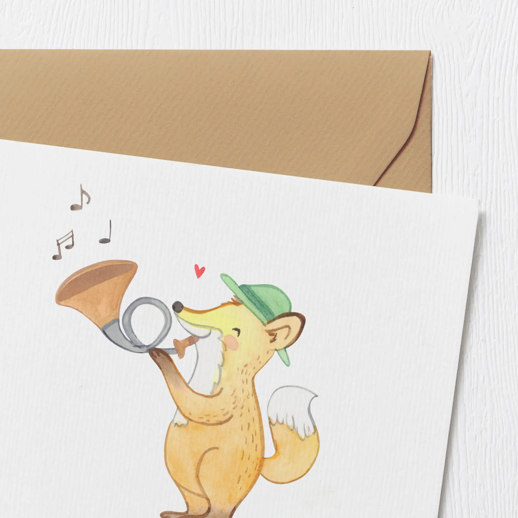 Personalized Deluxe Card Fox hunting horn Personalisierte Einladungskarte, Personalisierte Grußkarte, Grußkarte als Geldgeschenk, Personalisierte Geburtstagskarte, Grußkarten personalisiert, Personalisierte Glückwunschkarte, Grußkarte mit persönlichen Nachrichten, Personalisiertere Klappkarte, Grußkarte mit Namen, Grußkarte selber drucken, Personalisierte Hochzeitskarte, Grußkarte selbst gestalten, Personalisierte Karte, Instrumente, Geschenke Musiker, Musikliebhaber, Fuchs, Blasinstrument, Horn, Jagdhorn, Jagd, Blechblasinstrument