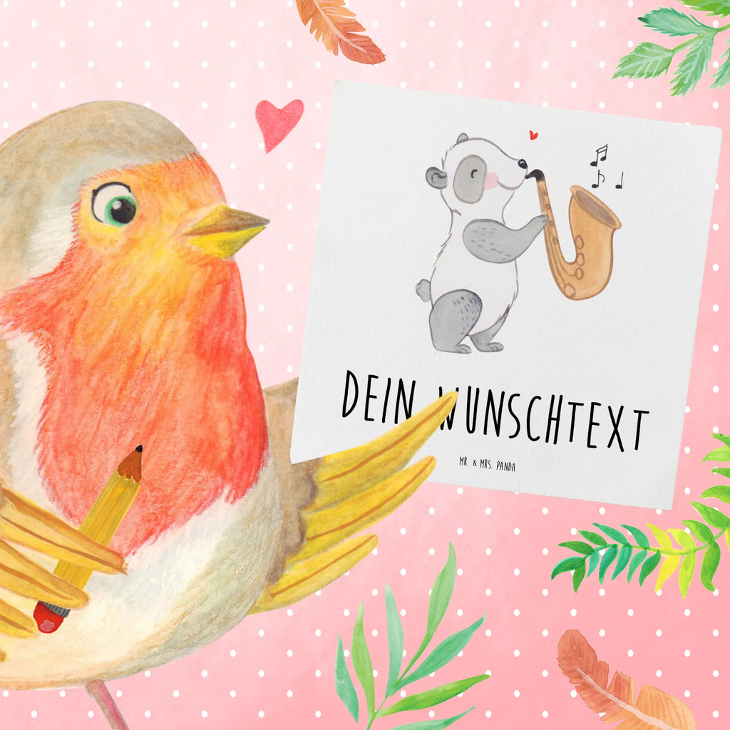 Personalized Deluxe Card Panda saxophone Personalisiertere Klappkarte, Grußkarte als Geldgeschenk, Personalisierte Einladungskarte, Grußkarten personalisiert, Personalisierte Glückwunschkarte, Grußkarte selbst gestalten, Grußkarte mit persönlichen Nachrichten, Grußkarte mit Namen, Personalisierte Grußkarte, Personalisierte Hochzeitskarte, Personalisierte Geburtstagskarte, Personalisierte Karte, Grußkarte selber drucken, Instrumente, Geschenke Musiker, Musikliebhaber, Holzbläser, Panda, Bigband, Saxophon, Jazz, Orchester