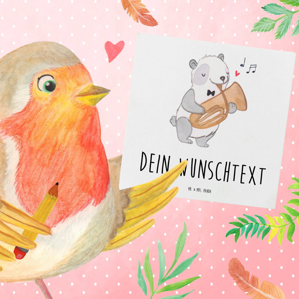 Personalized Deluxe Card Panda tenor horn Personalisierte Einladungskarte, Grußkarte mit persönlichen Nachrichten, Grußkarte selber drucken, Grußkarten personalisiert, Personalisierte Hochzeitskarte, Personalisierte Glückwunschkarte, Personalisierte Karte, Grußkarte selbst gestalten, Personalisierte Geburtstagskarte, Grußkarte mit Namen, Personalisiertere Klappkarte, Grußkarte als Geldgeschenk, Personalisierte Grußkarte, Instrumente, Geschenke Musiker, Musikliebhaber, Orchester, Blechblasinstrument, Tenorhorn, Horn, Flügelhorn, Ventil, Panda