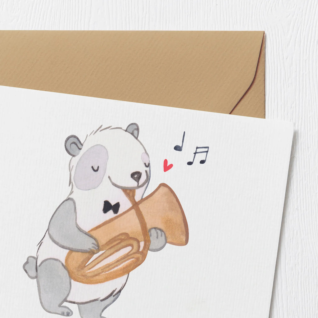 Personalized Deluxe Card Panda tenor horn Personalisierte Einladungskarte, Grußkarte mit persönlichen Nachrichten, Grußkarte selber drucken, Grußkarten personalisiert, Personalisierte Hochzeitskarte, Personalisierte Glückwunschkarte, Personalisierte Karte, Grußkarte selbst gestalten, Personalisierte Geburtstagskarte, Grußkarte mit Namen, Personalisiertere Klappkarte, Grußkarte als Geldgeschenk, Personalisierte Grußkarte, Instrumente, Geschenke Musiker, Musikliebhaber, Orchester, Blechblasinstrument, Tenorhorn, Horn, Flügelhorn, Ventil, Panda