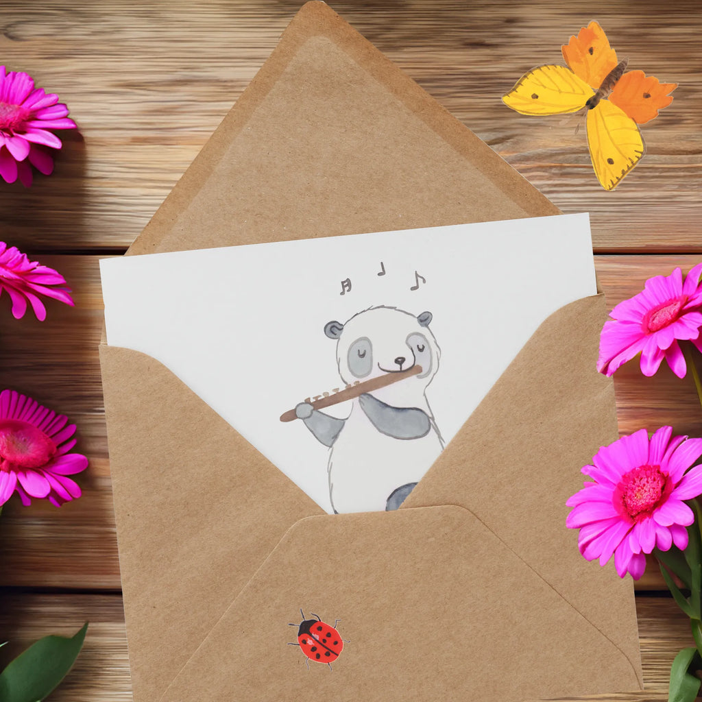 Personalized Deluxe Card Panda flute Personalisierte Geburtstagskarte, Grußkarte mit Namen, Grußkarte als Geldgeschenk, Personalisierte Hochzeitskarte, Personalisiertere Klappkarte, Personalisierte Grußkarte, Grußkarte selber drucken, Grußkarten personalisiert, Personalisierte Karte, Personalisierte Einladungskarte, Personalisierte Glückwunschkarte, Grußkarte mit persönlichen Nachrichten, Grußkarte selbst gestalten, Instrumente, Geschenke Musiker, Musikliebhaber, Flöte, Panda, Holzblasinstrument, Kammermusik, Querflöte, Ensemble, Orchester