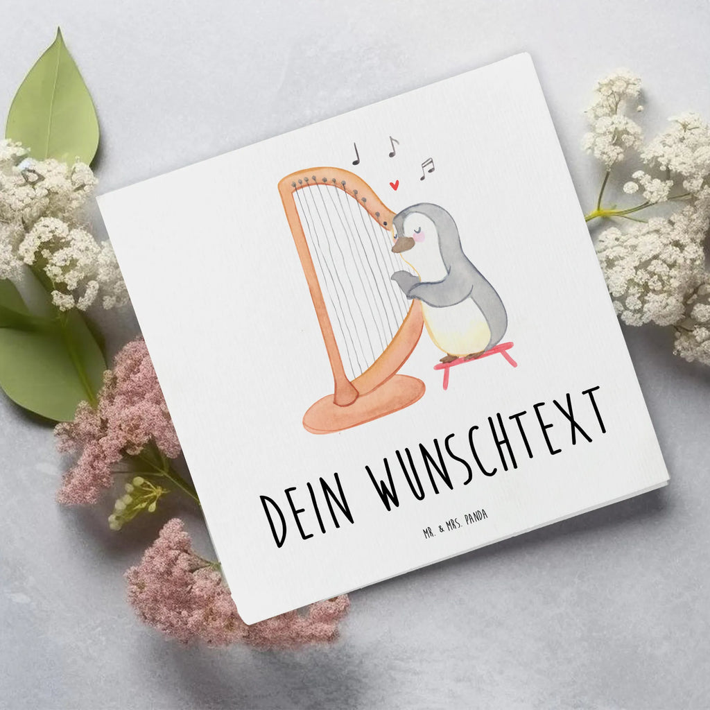 Personalisierte Deluxe Karte Pinguin Harfe Personalisierte Grußkarte, Personalisiertere Klappkarte, Grußkarte als Geldgeschenk, Grußkarten personalisiert, Grußkarte mit Namen, Personalisierte Glückwunschkarte, Personalisierte Geburtstagskarte, Grußkarte selber drucken, Personalisierte Karte, Grußkarte mit persönlichen Nachrichten, Personalisierte Hochzeitskarte, Grußkarte selbst gestalten, Personalisierte Einladungskarte, Instrumente, Geschenke Musiker, Musikliebhaber, Konzertharfe, Saiteninstrument, Pinguin, Hochzeit, Klassik, Zupfinstrument, Harfe