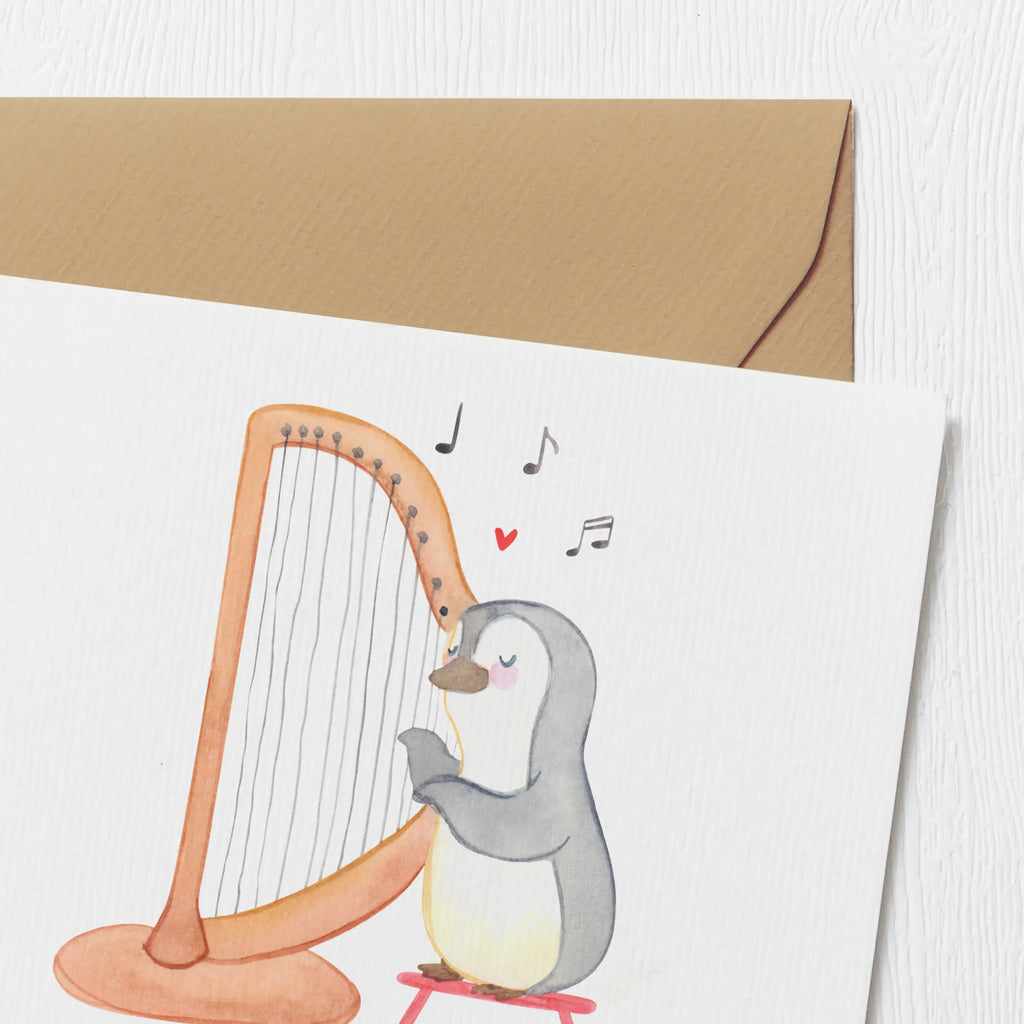 Personalisierte Deluxe Karte Pinguin Harfe Personalisierte Grußkarte, Personalisiertere Klappkarte, Grußkarte als Geldgeschenk, Grußkarten personalisiert, Grußkarte mit Namen, Personalisierte Glückwunschkarte, Personalisierte Geburtstagskarte, Grußkarte selber drucken, Personalisierte Karte, Grußkarte mit persönlichen Nachrichten, Personalisierte Hochzeitskarte, Grußkarte selbst gestalten, Personalisierte Einladungskarte, Instrumente, Geschenke Musiker, Musikliebhaber, Konzertharfe, Saiteninstrument, Pinguin, Hochzeit, Klassik, Zupfinstrument, Harfe