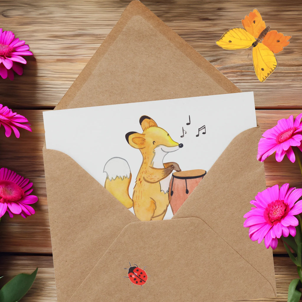 Personalized Deluxe Card Fox Congas Personalisiertere Klappkarte, Personalisierte Glückwunschkarte, Grußkarte selbst gestalten, Personalisierte Einladungskarte, Grußkarte selber drucken, Grußkarten personalisiert, Personalisierte Grußkarte, Personalisierte Hochzeitskarte, Grußkarte mit persönlichen Nachrichten, Personalisierte Karte, Personalisierte Geburtstagskarte, Grußkarte mit Namen, Grußkarte als Geldgeschenk, Instrumente, Geschenke Musiker, Musikliebhaber, Fuchs, Tanzmusik, Congas, Rhythmus, Trommel