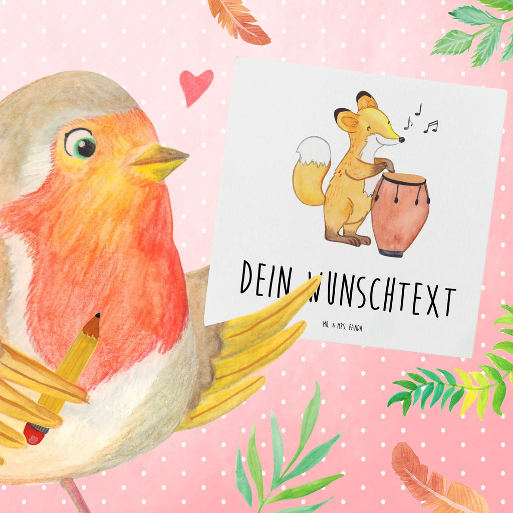 Personalized Deluxe Card Fox Congas Personalisiertere Klappkarte, Personalisierte Glückwunschkarte, Grußkarte selbst gestalten, Personalisierte Einladungskarte, Grußkarte selber drucken, Grußkarten personalisiert, Personalisierte Grußkarte, Personalisierte Hochzeitskarte, Grußkarte mit persönlichen Nachrichten, Personalisierte Karte, Personalisierte Geburtstagskarte, Grußkarte mit Namen, Grußkarte als Geldgeschenk, Instrumente, Geschenke Musiker, Musikliebhaber, Fuchs, Tanzmusik, Congas, Rhythmus, Trommel