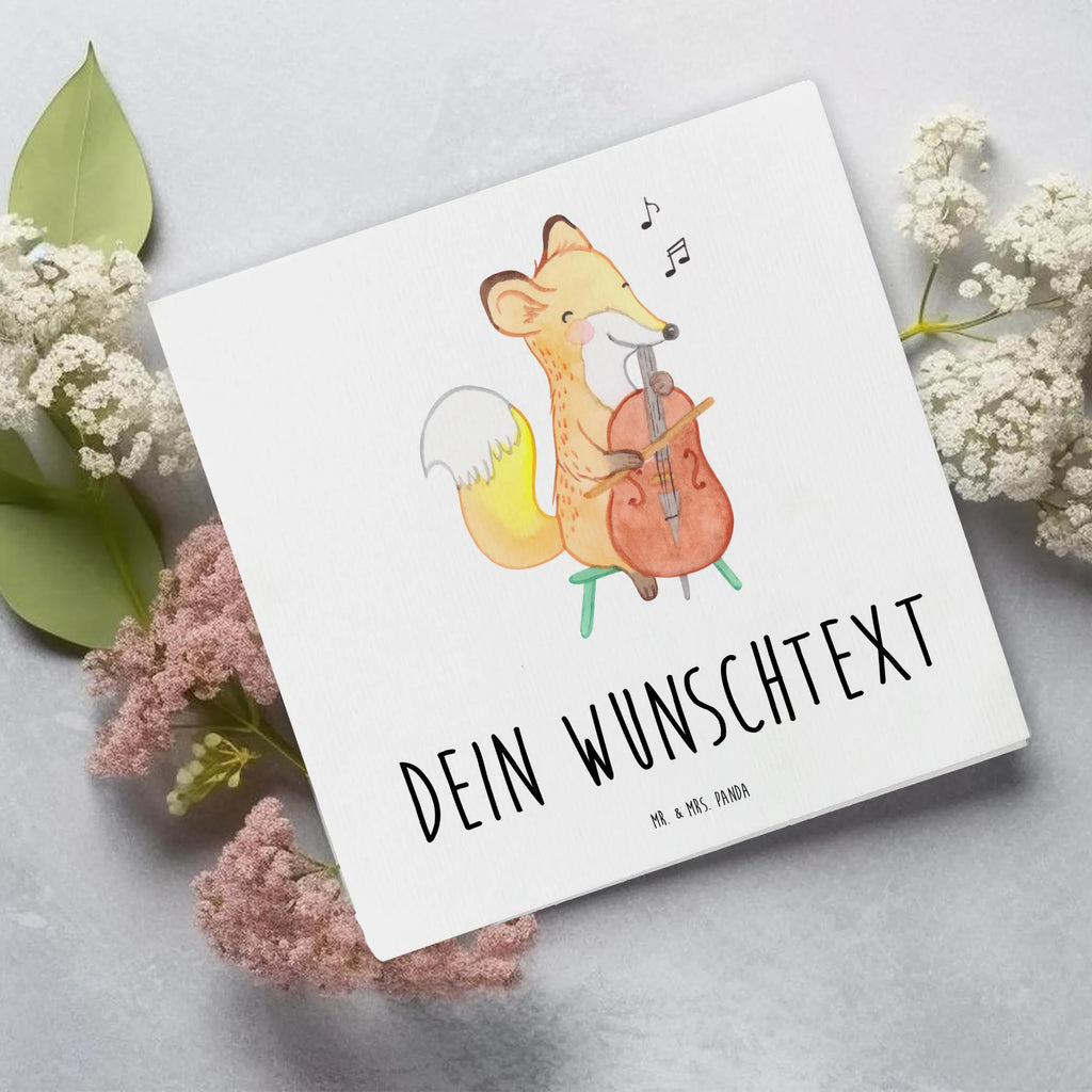 Personalisierte Deluxe Karte Fuchs Violoncello Personalisierte Geburtstagskarte, Grußkarten personalisiert, Personalisierte Einladungskarte, Personalisierte Hochzeitskarte, Grußkarte selbst gestalten, Grußkarte mit Namen, Grußkarte mit persönlichen Nachrichten, Personalisierte Karte, Personalisierte Grußkarte, Grußkarte selber drucken, Personalisiertere Klappkarte, Grußkarte als Geldgeschenk, Personalisierte Glückwunschkarte, Instrumente, Geschenke Musiker, Musikliebhaber, Ensemble, Barock, Streicher, Klassik, Fuchs, Orchester, Violoncello, Bogen, Cello