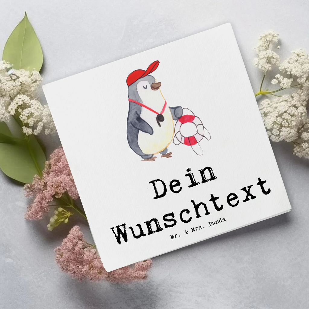 Personalized Deluxe Card lifeguard Heart Personalisierte Grußkarte, Personalisierte Einladungskarte, Grußkarten personalisiert, Grußkarte selber drucken, Grußkarte mit persönlichen Nachrichten, Grußkarte mit Namen, Grußkarte als Geldgeschenk, Personalisierte Karte, Personalisiertere Klappkarte, Personalisierte Hochzeitskarte, Grußkarte selbst gestalten, Personalisierte Geburtstagskarte, Personalisierte Glückwunschkarte, Beruf, Ausbildung, Jubiläum, Abschied, Rente, Kollege, Kollegin, Geschenk, Schenken, Arbeitskollege, Mitarbeiter, Firma, Danke, Dankeschön, Schwimmschule, Schwimmverein, Freibad, Rettungsschwimmer, Bademeister, Badeanstalt, Schwimmbad, Schwimmmeister