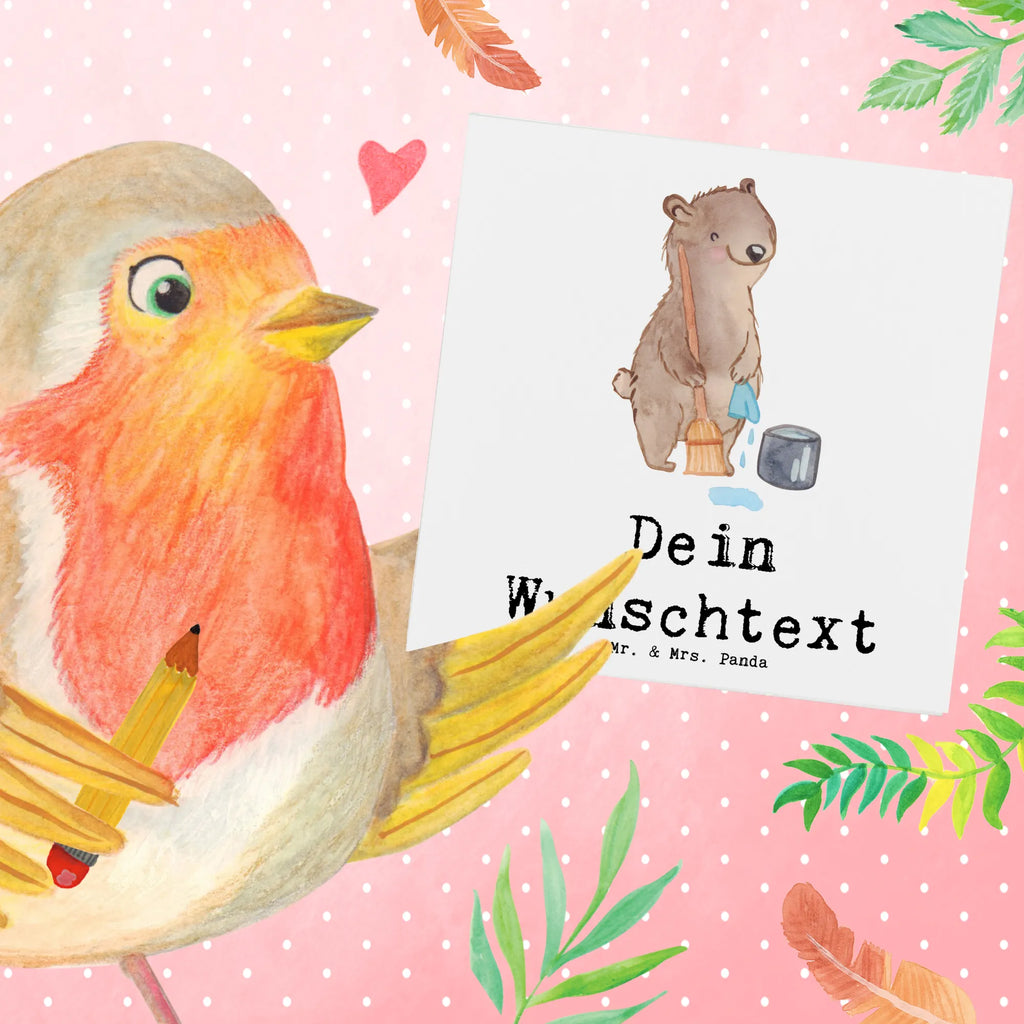 Personalized Deluxe Card cleaning lady heart Grußkarte selbst gestalten, Personalisierte Karte, Personalisierte Hochzeitskarte, Grußkarte als Geldgeschenk, Personalisierte Glückwunschkarte, Grußkarte selber drucken, Grußkarte mit Namen, Grußkarten personalisiert, Personalisierte Grußkarte, Personalisiertere Klappkarte, Personalisierte Geburtstagskarte, Personalisierte Einladungskarte, Grußkarte mit persönlichen Nachrichten, Beruf, Ausbildung, Jubiläum, Abschied, Rente, Kollege, Kollegin, Geschenk, Schenken, Arbeitskollege, Mitarbeiter, Firma, Danke, Dankeschön