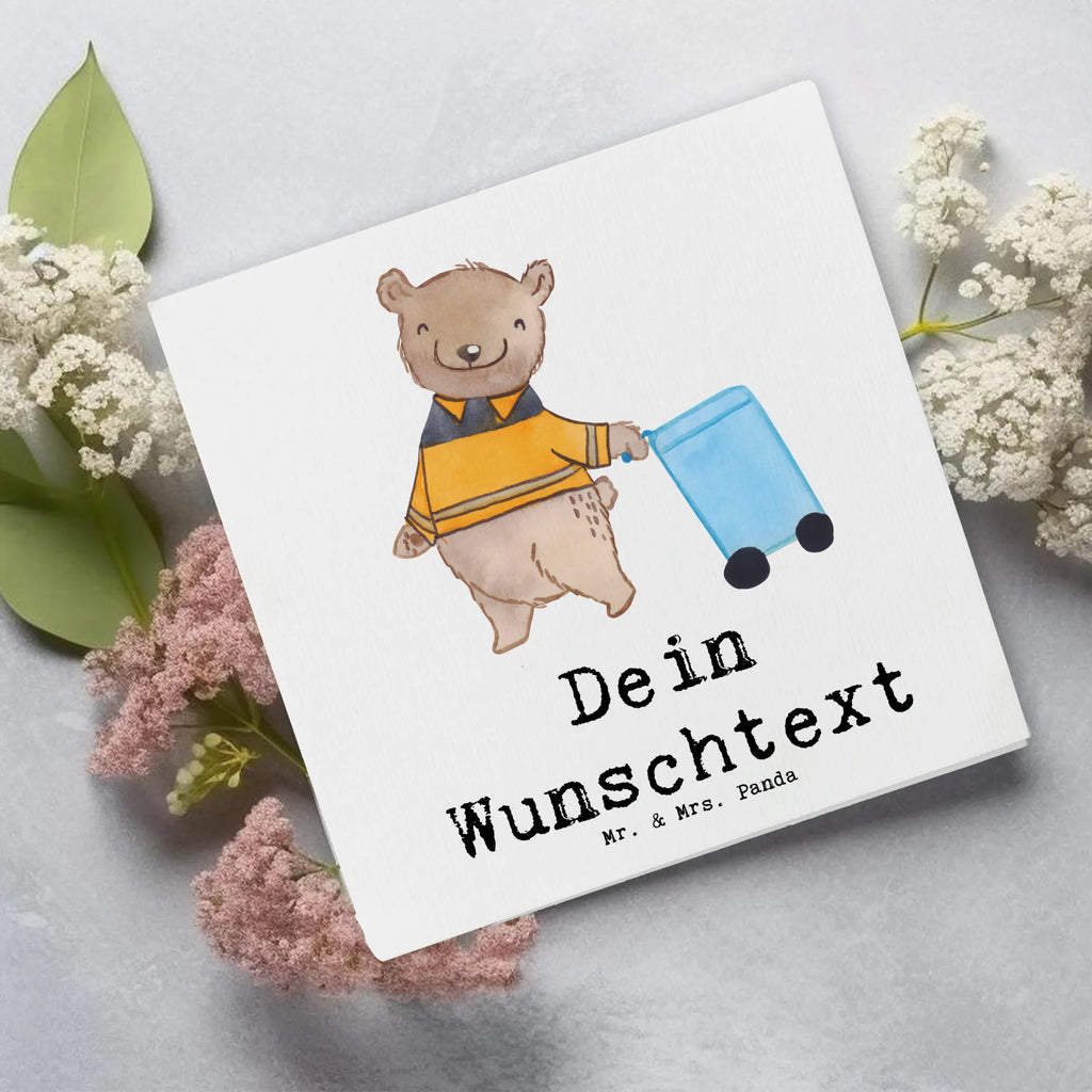 Personalized Deluxe Card Waste collector Heart Personalisierte Hochzeitskarte, Personalisierte Einladungskarte, Grußkarte als Geldgeschenk, Grußkarten personalisiert, Grußkarte mit Namen, Grußkarte selbst gestalten, Grußkarte selber drucken, Personalisierte Glückwunschkarte, Grußkarte mit persönlichen Nachrichten, Personalisierte Grußkarte, Personalisierte Geburtstagskarte, Personalisiertere Klappkarte, Personalisierte Karte, Beruf, Ausbildung, Jubiläum, Abschied, Rente, Kollege, Kollegin, Geschenk, Schenken, Arbeitskollege, Mitarbeiter, Firma, Danke, Dankeschön, Kehrichtmann, Müllentsorger, Müllmann, Fachkraft Kreislauf- und Abfallwirtschaft, Müllwerker, Müllfahrer