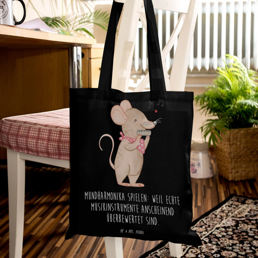 Tote bag Mundharmonika spielen: Weil echte Musikinstrumente anscheinend überbewertet sind. Tasche, Stoffbeutel, Einkaufstasche, Stofftasche, Jutebeutel, Schultertasche, Beuteltasche, Strandtasche, Tragetasche, Einkaufstüte, Badetasche, Umhängetasche, Beutel, Laptoptasche, Jutetasche, Shopper, Instrumente, Geschenke Musiker, Musikliebhaber