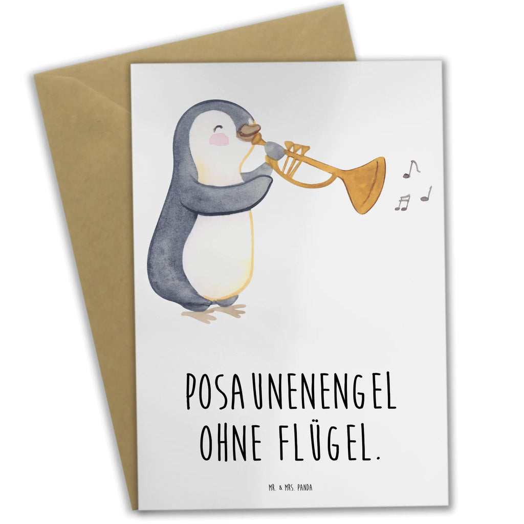 Greetings card Posaunenengel ohne Flügel. Geburtstagskarte, Karte, Einladungskarte, Hochzeitskarte, Glückwunschkarte, Klappkarte, Ansichtskarten, Grußkarte, Instrumente, Geschenke Musiker, Musikliebhaber