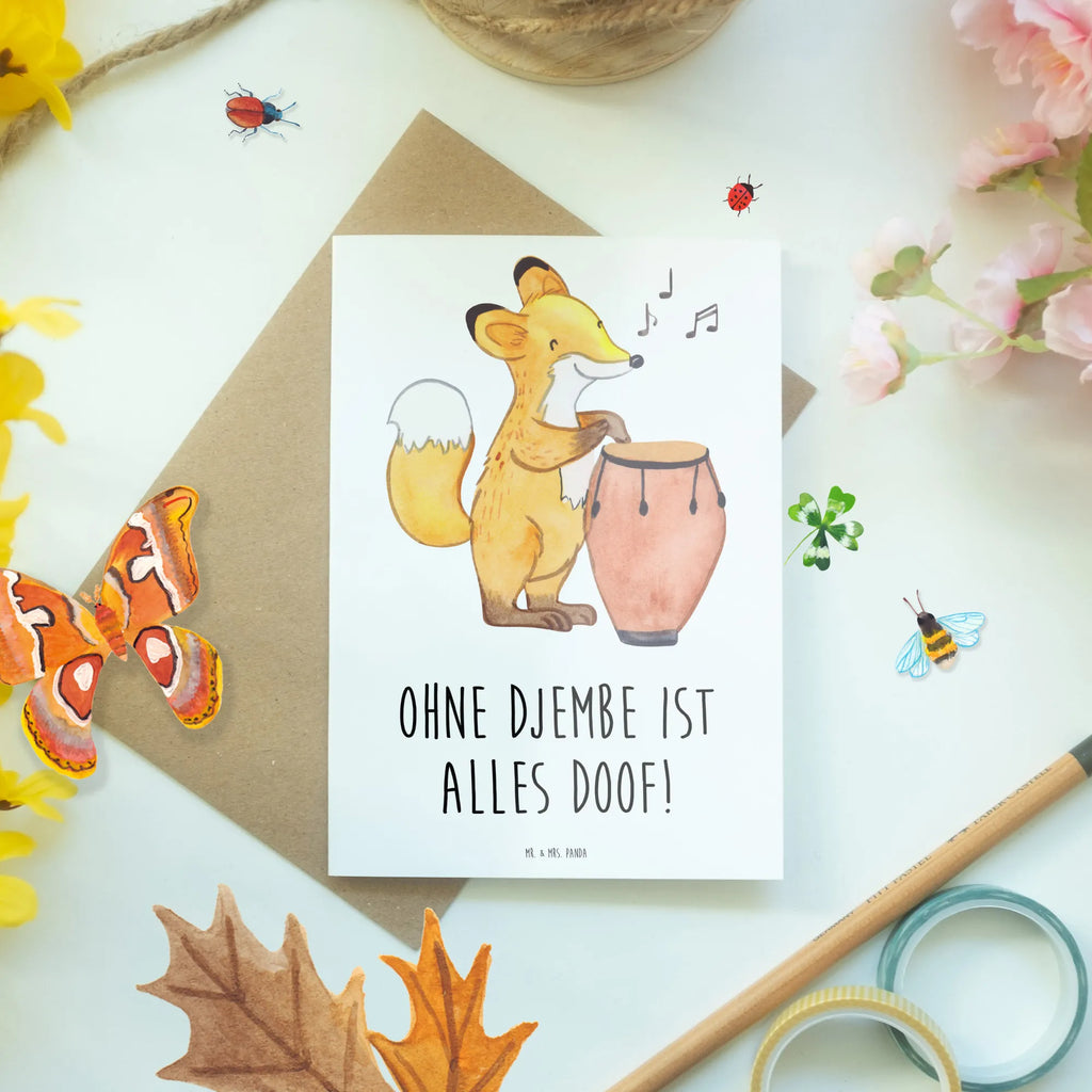 Greetings card Ohne Djembe ist alles doof! Grußkarte, Geburtstagskarte, Glückwunschkarte, Einladungskarte, Klappkarte, Hochzeitskarte, Ansichtskarten, Karte, Instrumente, Geschenke Musiker, Musikliebhaber