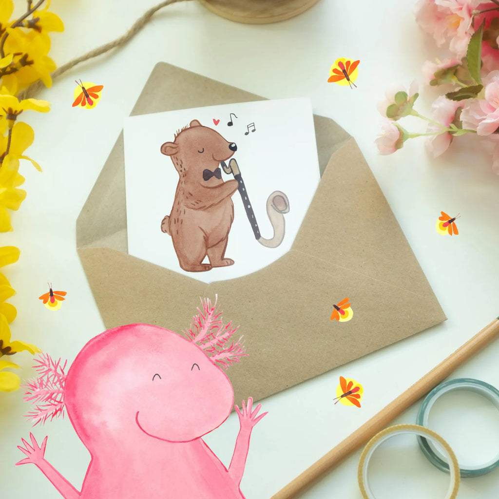 Grußkarte Ein Bassethorn bläst keine kleinen Töne! Grußkarte, Glückwunschkarte, Karte, Geburtstagskarte, Ansichtskarten, Klappkarte, Hochzeitskarte, Einladungskarte, Instrumente, Geschenke Musiker, Musikliebhaber