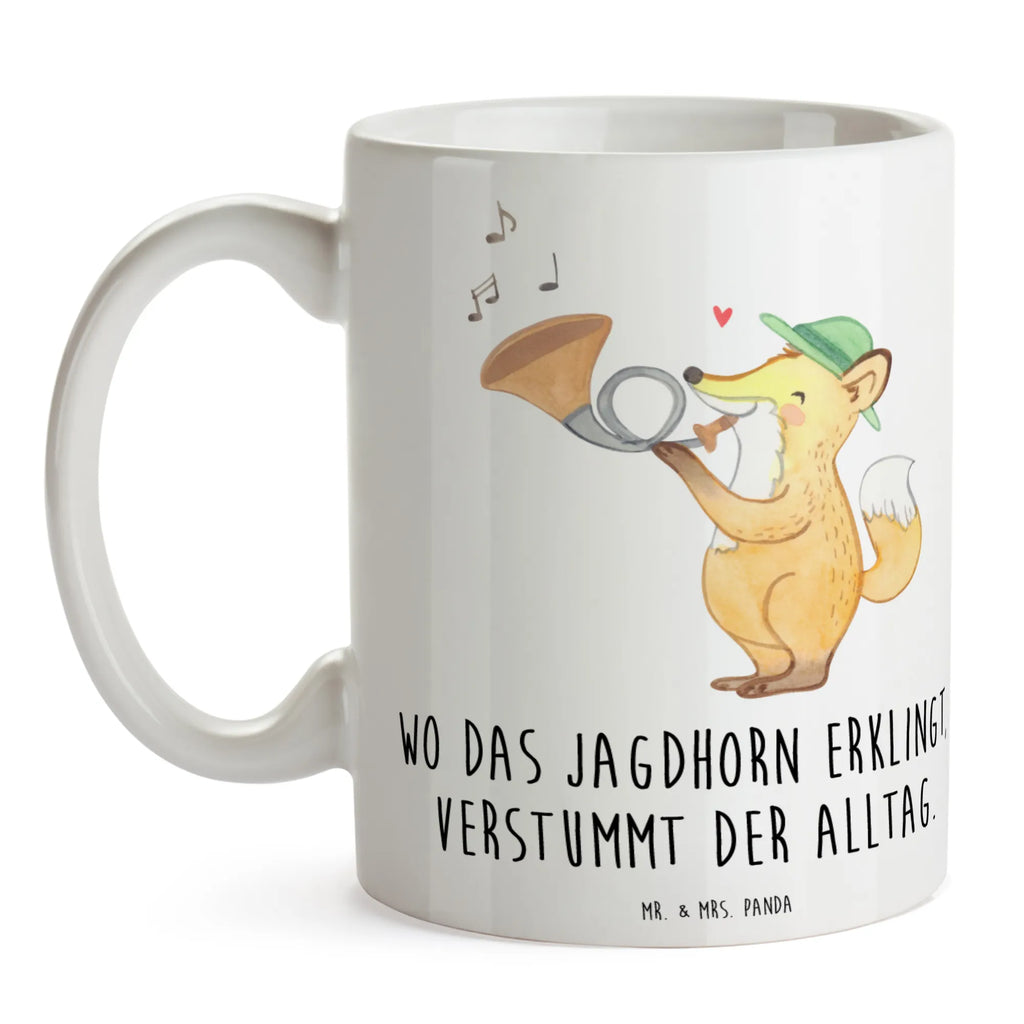 Tasse Jagdhorn Melodie Kaffeetasse, Porzellantasse, Tasse mit Zitaten, Tasse mit Motiven, Bürotasse, Teetasse, Tasse, Keramiktasse, Geschenktasse, Instrumente, Geschenke Musiker, Musikliebhaber
