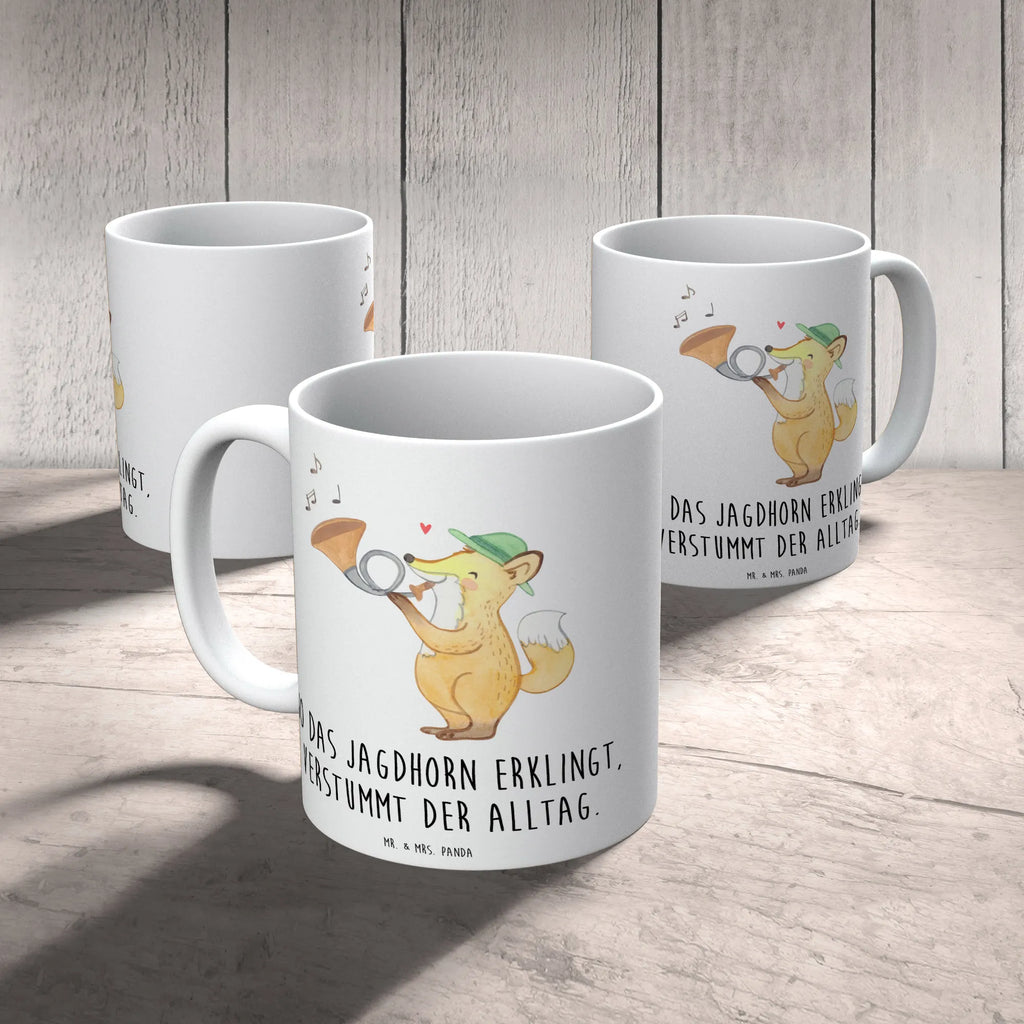 Tasse Jagdhorn Melodie Kaffeetasse, Porzellantasse, Tasse mit Zitaten, Tasse mit Motiven, Bürotasse, Teetasse, Tasse, Keramiktasse, Geschenktasse, Instrumente, Geschenke Musiker, Musikliebhaber