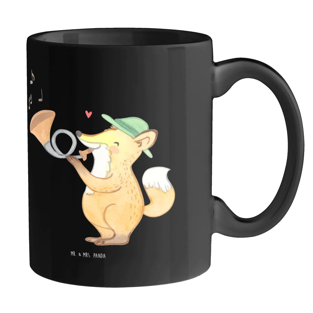 Mug Jagdhorn: Die melodische Art, den Wald zu erobern. Porzellantasse, Kaffeetasse, Tasse mit Motiven, Geschenktasse, Tasse, Keramiktasse, Tasse mit Zitaten, Bürotasse, Teetasse, Instrumente, Geschenke Musiker, Musikliebhaber