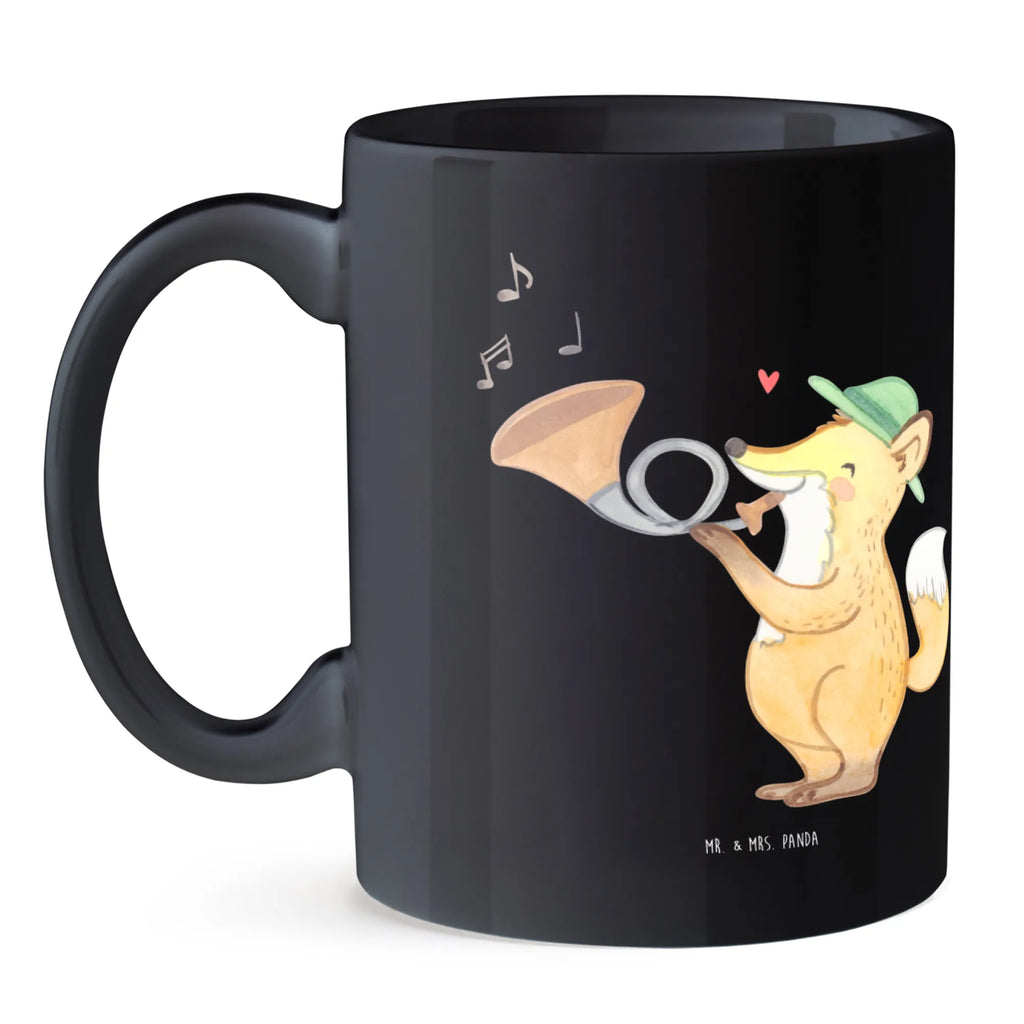 Mug Jagdhorn: Die melodische Art, den Wald zu erobern. Porzellantasse, Kaffeetasse, Tasse mit Motiven, Geschenktasse, Tasse, Keramiktasse, Tasse mit Zitaten, Bürotasse, Teetasse, Instrumente, Geschenke Musiker, Musikliebhaber