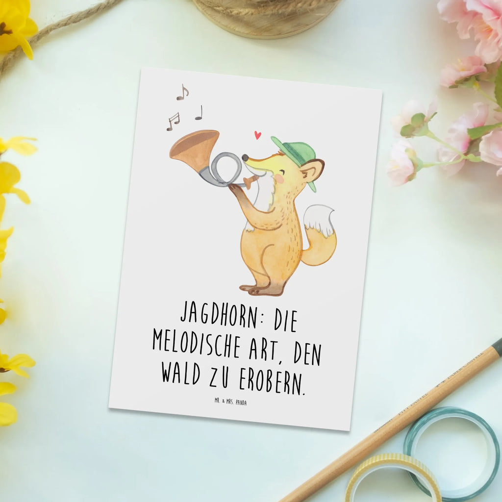 Postcard Jagdhorn: Die melodische Art, den Wald zu erobern. Einladungskarten Geburtstag, Geburtstagskarte, Karte, Einladung Geburtstag, Grußkarte, Ansichtskarte, Einladungskarte, Ansichtskarten, Dankeskarte, Postkarte, Einladung, Geschenkkarte, Instrumente, Geschenke Musiker, Musikliebhaber