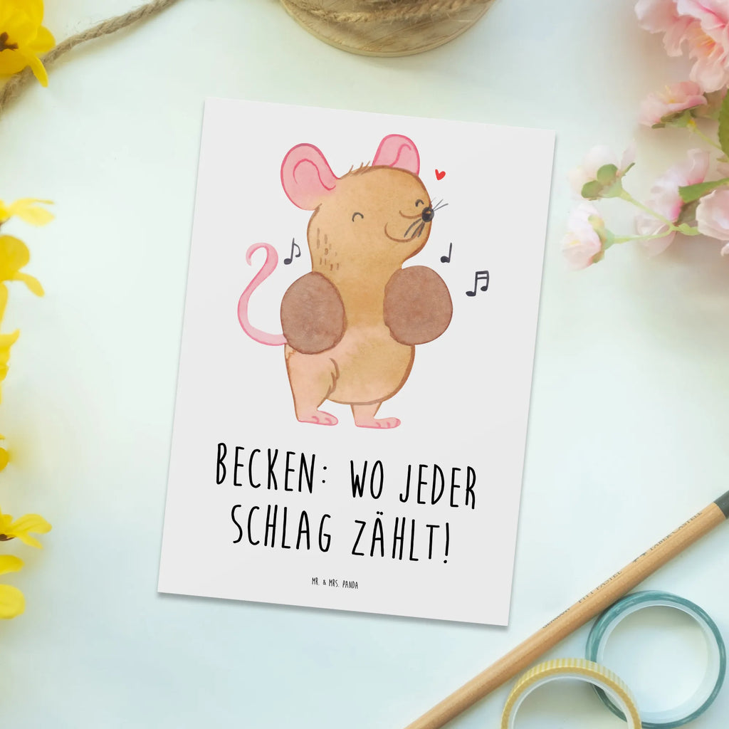 Postcard Becken: Wo jeder Schlag zählt! Ansichtskarte, Postkarte, Karte, Dankeskarte, Ansichtskarten, Einladungskarte, Geburtstagskarte, Einladung Geburtstag, Einladung, Grußkarte, Geschenkkarte, Einladungskarten Geburtstag, Instrumente, Geschenke Musiker, Musikliebhaber