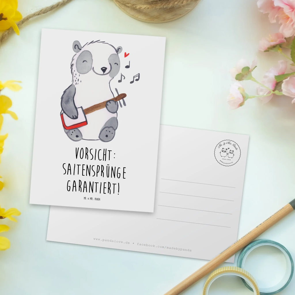 Postcard Vorsicht: Saitensprünge garantiert! Ansichtskarte, Einladungskarten Geburtstag, Geburtstagskarte, Dankeskarte, Postkarte, Grußkarte, Ansichtskarten, Einladung, Einladungskarte, Geschenkkarte, Einladung Geburtstag, Karte, Instrumente, Geschenke Musiker, Musikliebhaber