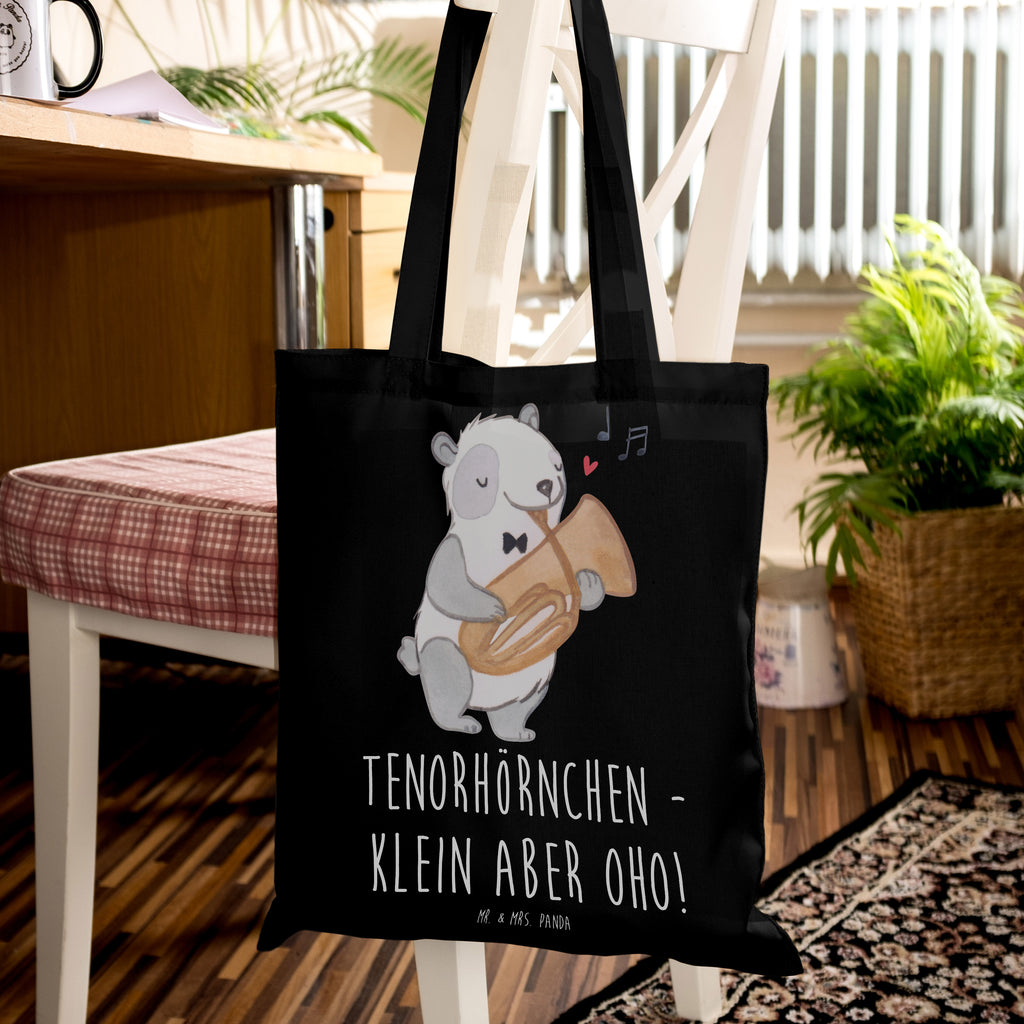 Tote bag Tenorhörnchen - klein aber oho! Badetasche, Einkaufstüte, Jutebeutel, Beuteltasche, Umhängetasche, Einkaufstasche, Stofftasche, Shopper, Tasche, Beutel, Tragetasche, Schultertasche, Jutetasche, Laptoptasche, Strandtasche, Stoffbeutel, Instrumente, Geschenke Musiker, Musikliebhaber