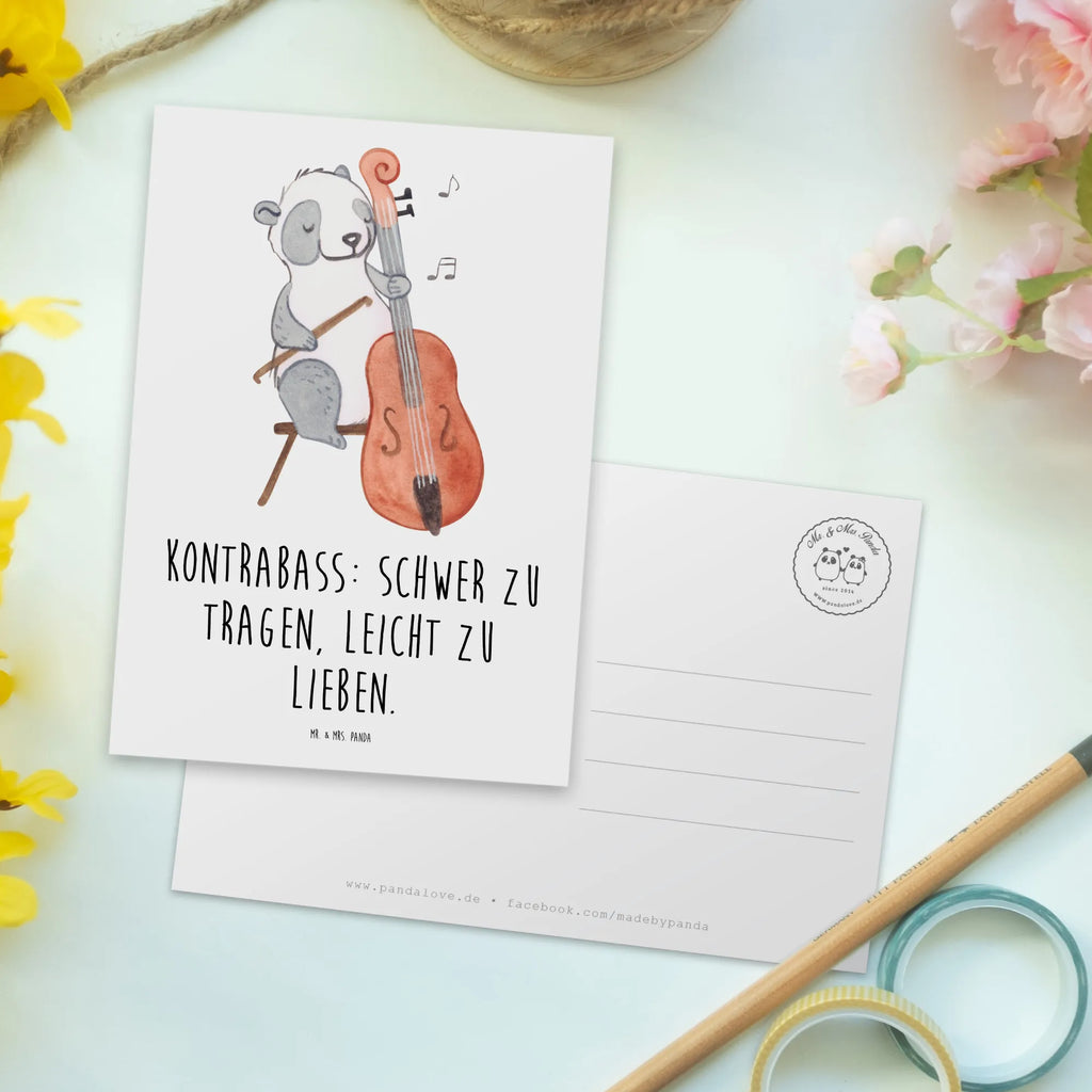 Postcard Kontrabass: schwer zu tragen, leicht zu lieben. Einladungskarte, Einladung Geburtstag, Ansichtskarten, Einladungskarten Geburtstag, Ansichtskarte, Postkarte, Geburtstagskarte, Grußkarte, Dankeskarte, Karte, Geschenkkarte, Einladung, Instrumente, Geschenke Musiker, Musikliebhaber