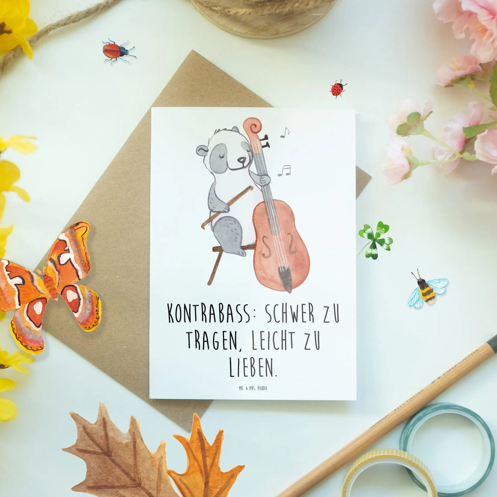 Greetings card Kontrabass: schwer zu tragen, leicht zu lieben. Klappkarte, Hochzeitskarte, Karte, Geburtstagskarte, Einladungskarte, Ansichtskarten, Grußkarte, Glückwunschkarte, Instrumente, Geschenke Musiker, Musikliebhaber