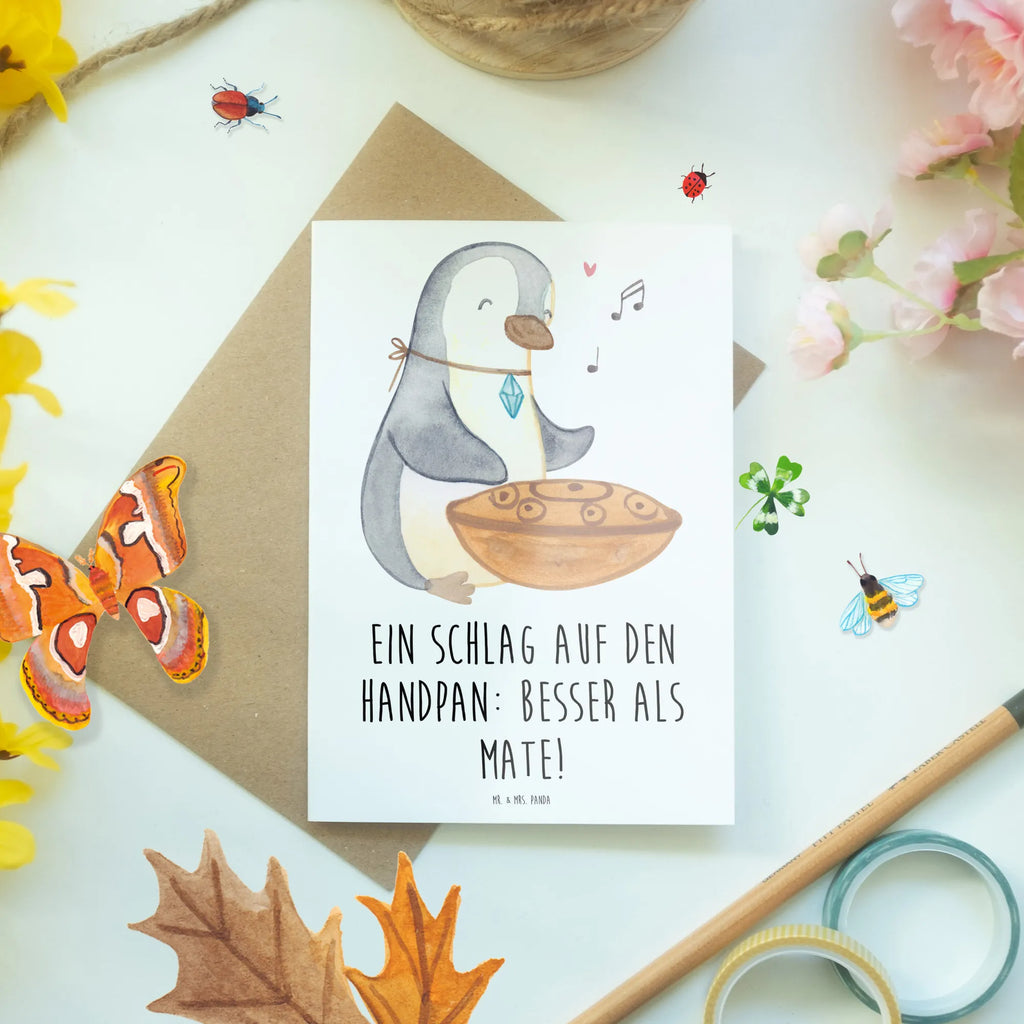 Greetings card Ein Schlag auf den Handpan: besser als Mate! Ansichtskarten, Hochzeitskarte, Geburtstagskarte, Karte, Einladungskarte, Grußkarte, Glückwunschkarte, Klappkarte, Instrumente, Geschenke Musiker, Musikliebhaber