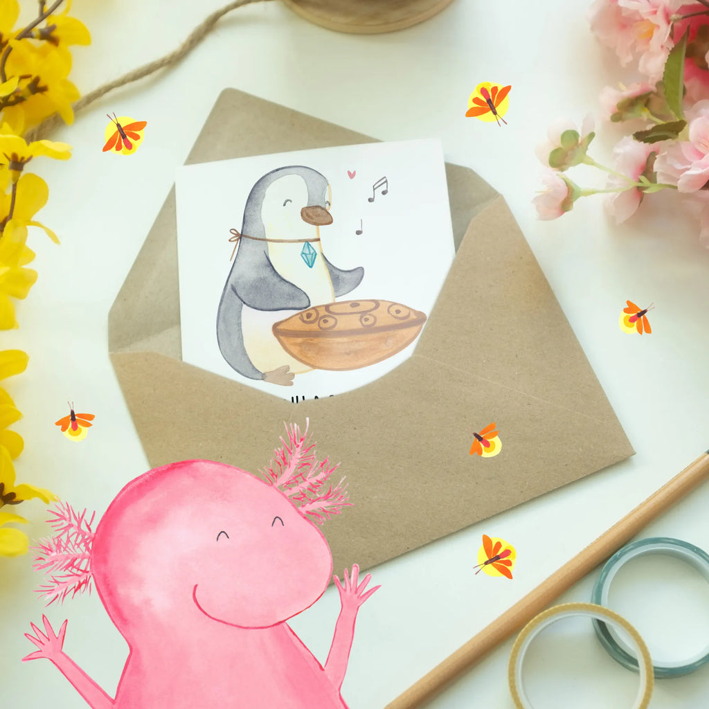 Greetings card Ein Schlag auf den Handpan: besser als Mate! Ansichtskarten, Hochzeitskarte, Geburtstagskarte, Karte, Einladungskarte, Grußkarte, Glückwunschkarte, Klappkarte, Instrumente, Geschenke Musiker, Musikliebhaber