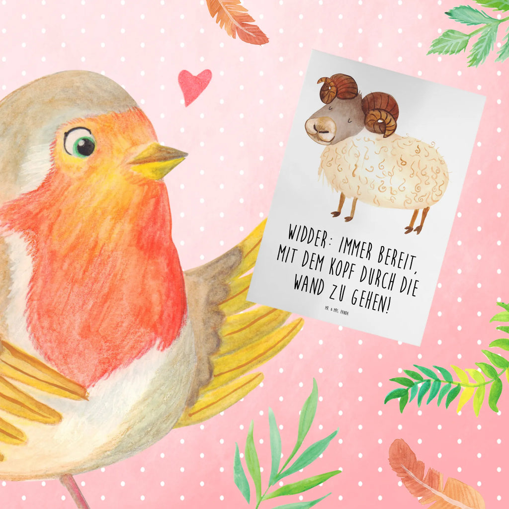 Greetings card Widder: Immer bereit, mit dem Kopf durch die Wand zu gehen! Klappkarte, Einladungskarte, Glückwunschkarte, Grußkarte, Ansichtskarten, Hochzeitskarte, Karte, Geburtstagskarte, Tierkreiszeichen, Sternzeichen, Horoskop, Astrologie, Aszendent