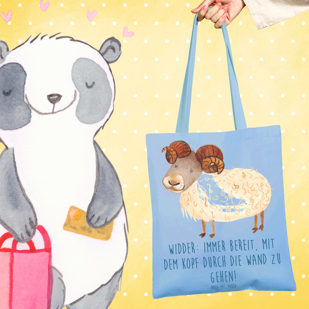 Tote bag Widder: Immer bereit, mit dem Kopf durch die Wand zu gehen! Badetasche, Beuteltasche, Shopper, Stoffbeutel, Strandtasche, Laptoptasche, Schultertasche, Jutebeutel, Tragetasche, Jutetasche, Stofftasche, Einkaufstüte, Einkaufstasche, Tasche, Umhängetasche, Beutel, Tierkreiszeichen, Sternzeichen, Horoskop, Astrologie, Aszendent