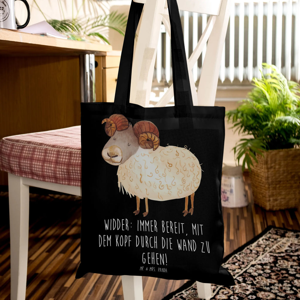 Tote bag Widder: Immer bereit, mit dem Kopf durch die Wand zu gehen! Badetasche, Beuteltasche, Shopper, Stoffbeutel, Strandtasche, Laptoptasche, Schultertasche, Jutebeutel, Tragetasche, Jutetasche, Stofftasche, Einkaufstüte, Einkaufstasche, Tasche, Umhängetasche, Beutel, Tierkreiszeichen, Sternzeichen, Horoskop, Astrologie, Aszendent