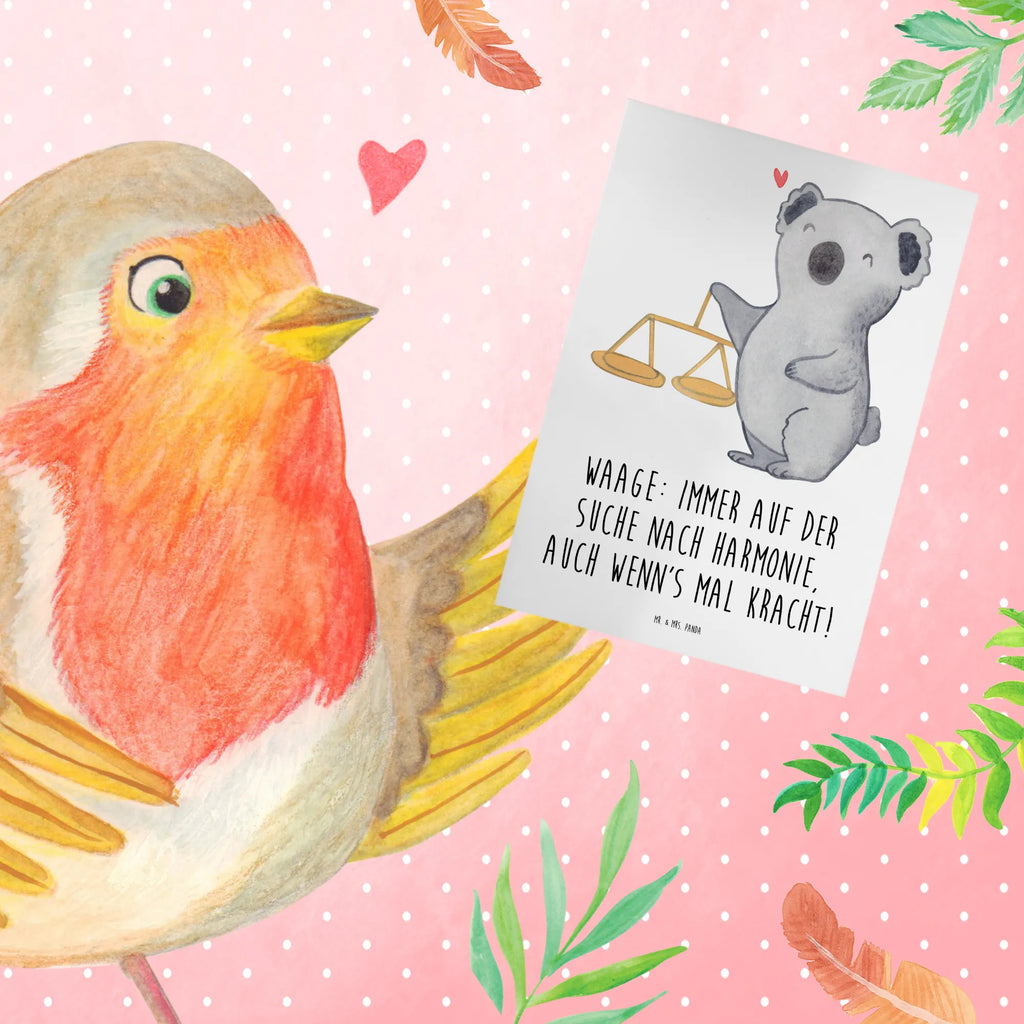 Greetings card Waage: Immer auf der Suche nach Harmonie, auch wenn's mal kracht! Geburtstagskarte, Grußkarte, Hochzeitskarte, Glückwunschkarte, Karte, Ansichtskarten, Einladungskarte, Klappkarte, Tierkreiszeichen, Sternzeichen, Horoskop, Astrologie, Aszendent