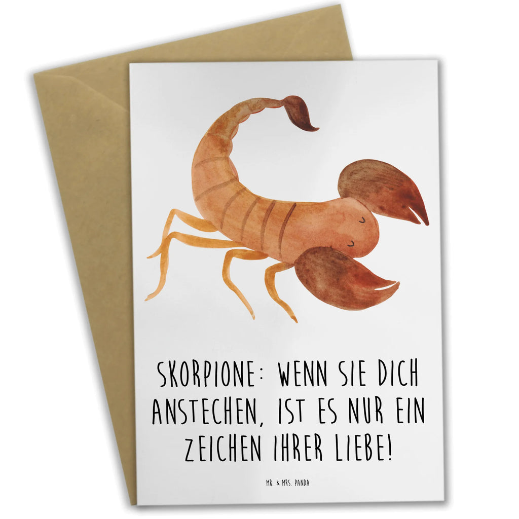 Greetings card Skorpione: Wenn sie dich anstechen, ist es nur ein Zeichen ihrer Liebe! Grußkarte, Ansichtskarten, Einladungskarte, Glückwunschkarte, Geburtstagskarte, Klappkarte, Hochzeitskarte, Karte, Tierkreiszeichen, Sternzeichen, Horoskop, Astrologie, Aszendent