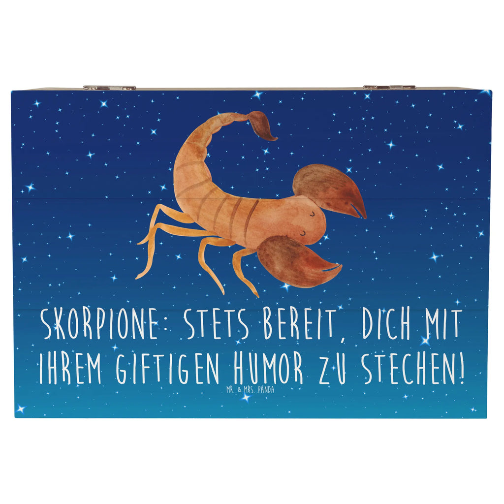Holzkiste Skorpion Humor Holzkiste, Erinnerungsbox, Erinnerungskiste, Truhe, Geschenkdose, Dekokiste, Geschenkbox, Aufbewahrungsbox, Kiste, Schatulle, XXL, Schatzkiste, Tierkreiszeichen, Sternzeichen, Horoskop, Astrologie, Aszendent