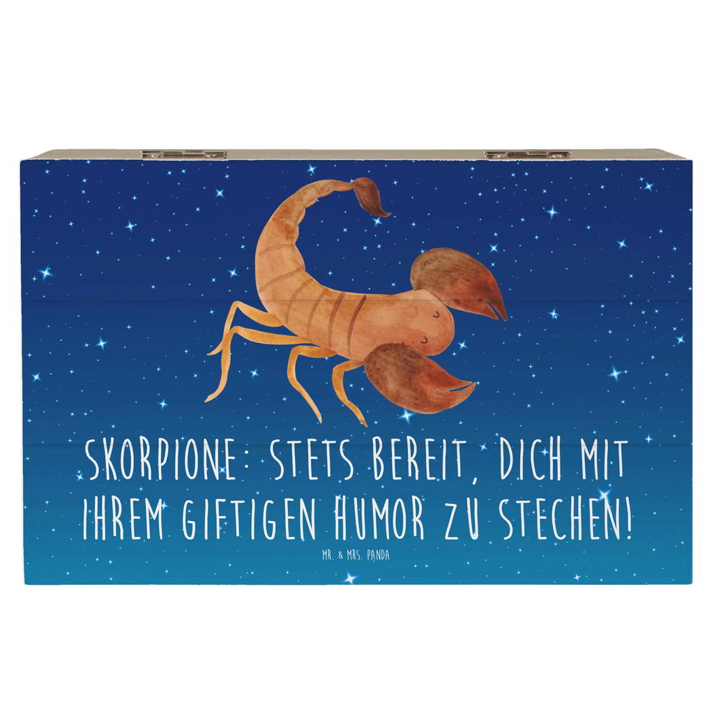Holzkiste Skorpion Humor Holzkiste, Erinnerungsbox, Erinnerungskiste, Truhe, Geschenkdose, Dekokiste, Geschenkbox, Aufbewahrungsbox, Kiste, Schatulle, XXL, Schatzkiste, Tierkreiszeichen, Sternzeichen, Horoskop, Astrologie, Aszendent