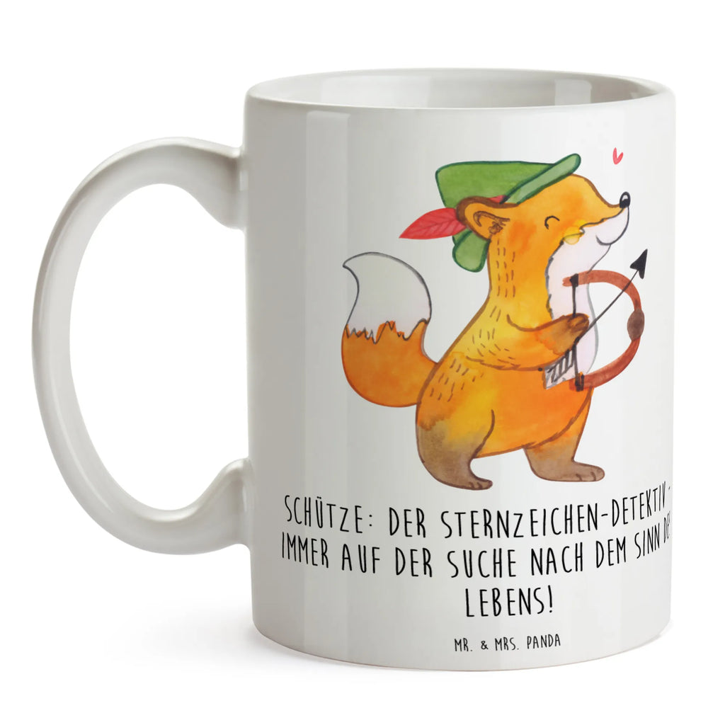 Mug Schütze: Der Sternzeichen-Detektiv - immer auf der Suche nach dem Sinn des Lebens! Tasse, Teetasse, Porzellantasse, Bürotasse, Keramiktasse, Tasse mit Zitaten, Tasse mit Motiven, Kaffeetasse, Geschenktasse, Tierkreiszeichen, Sternzeichen, Horoskop, Astrologie, Aszendent
